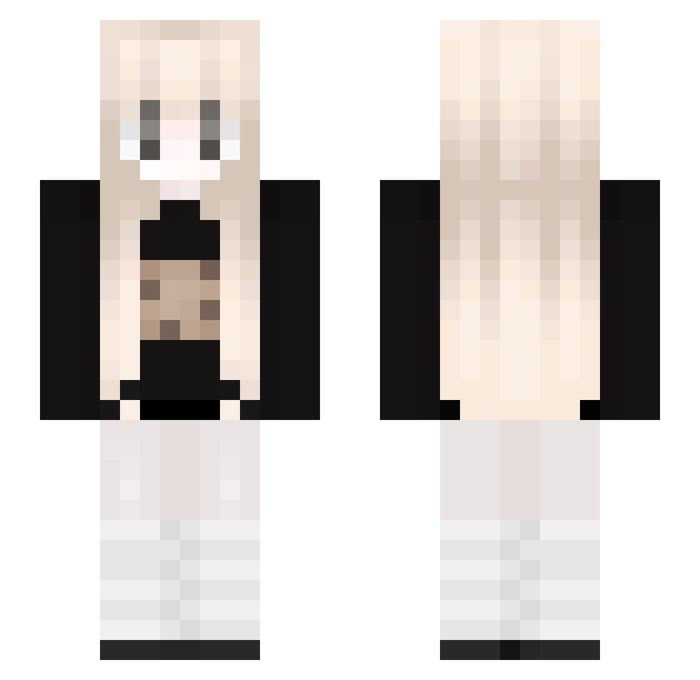 biondinah Minecraft skin, front and back view