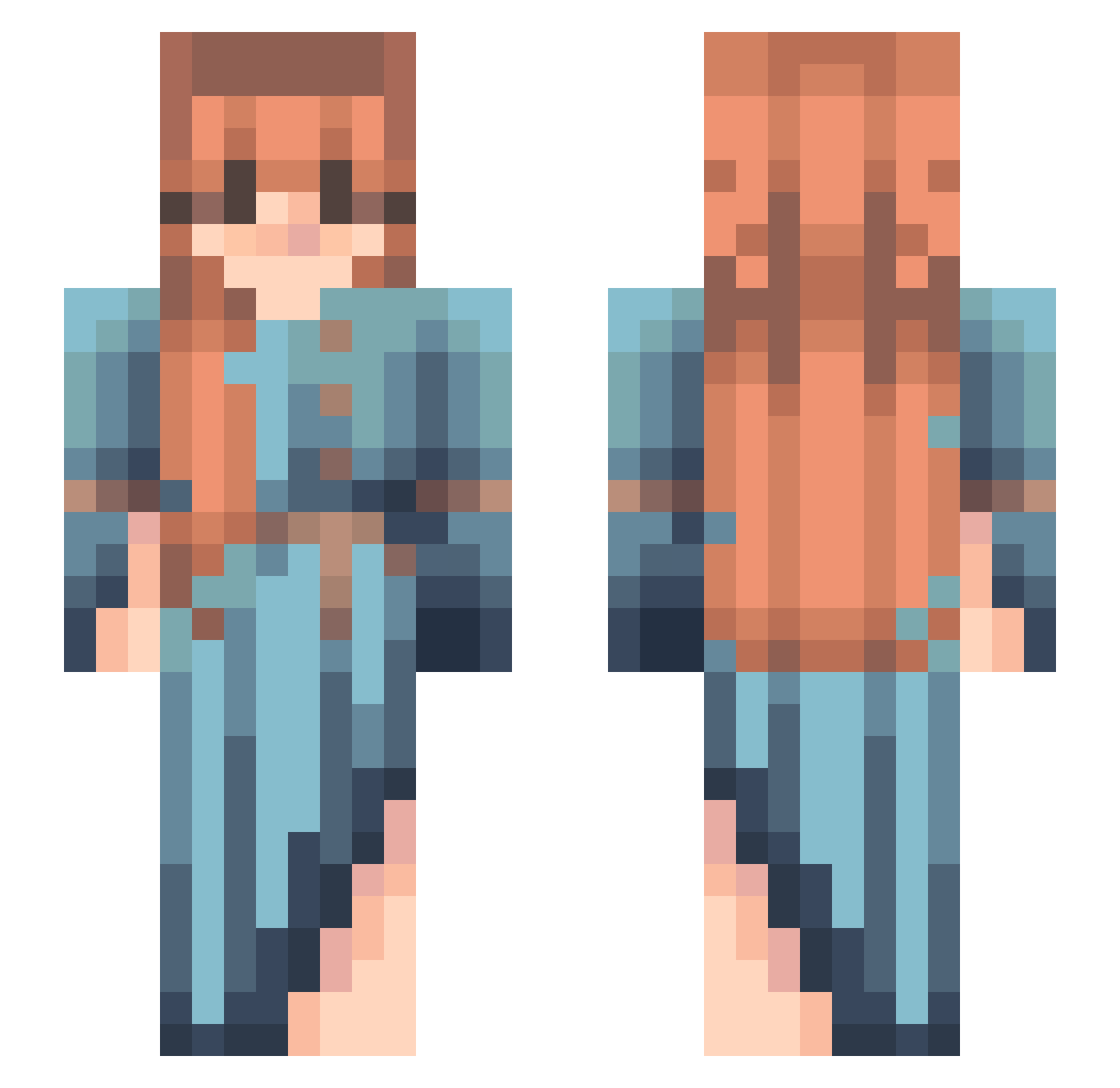 dulcie Minecraft skin, front and back view