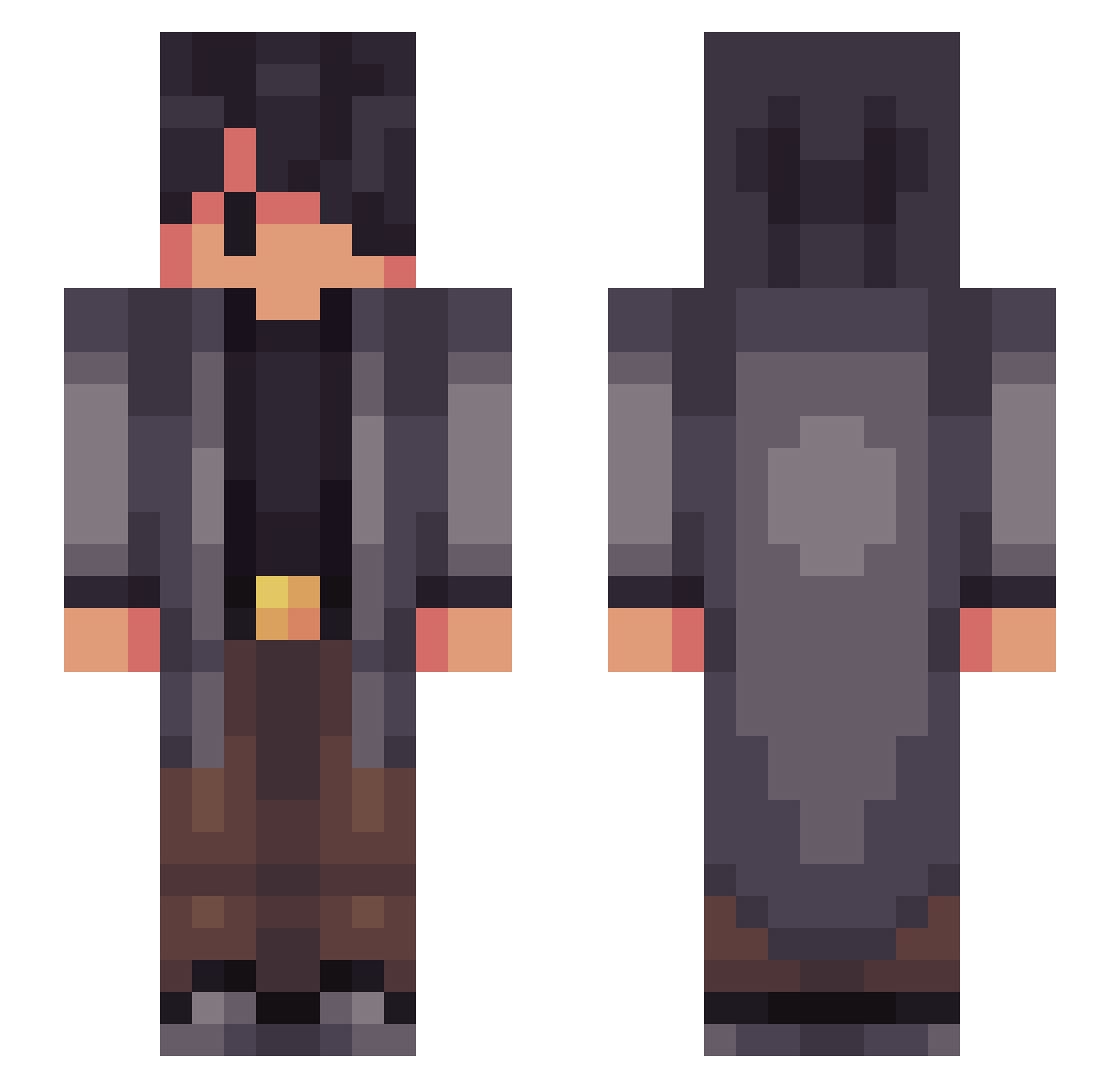 SciencePerson Minecraft skin, front and back view