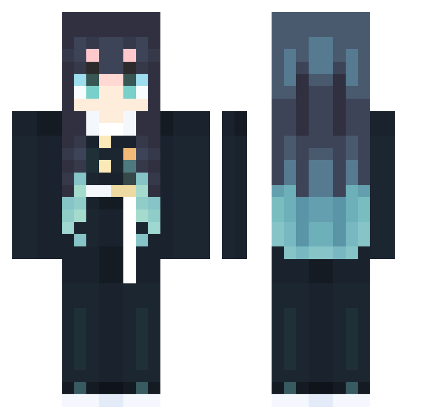 MaxmlgTurtle Minecraft skin, front and back view
