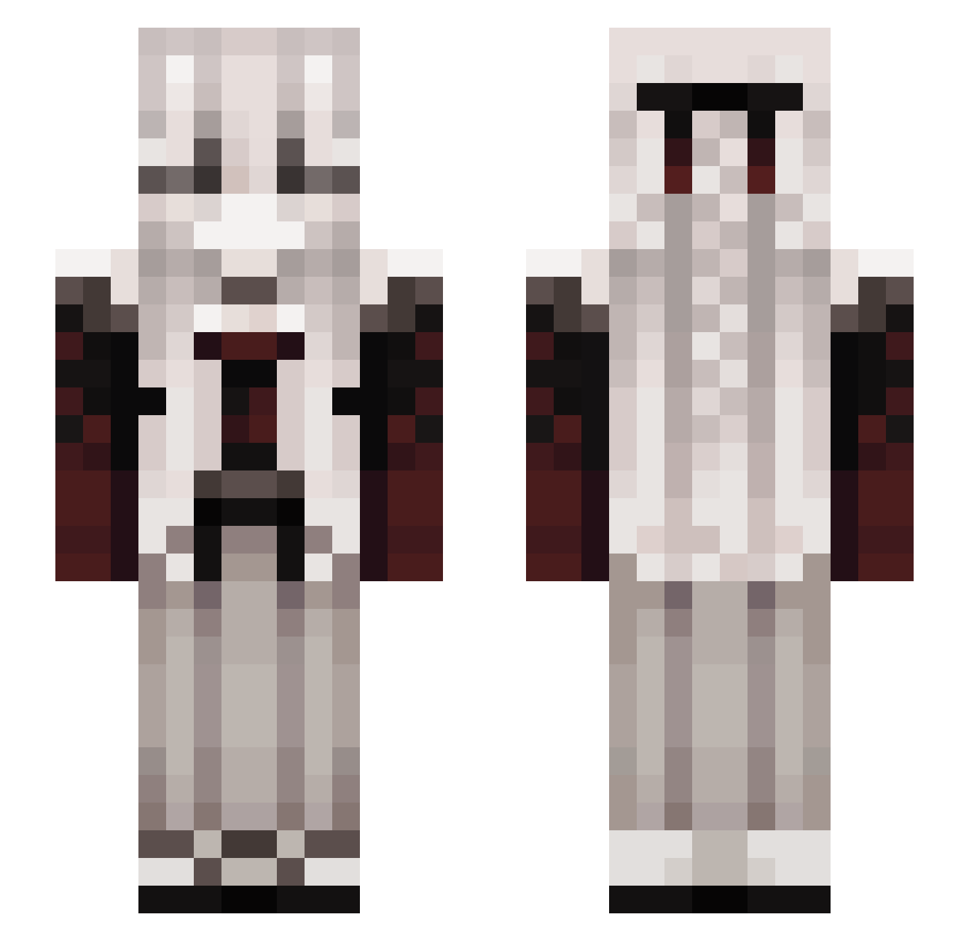 Sh1rayukii Minecraft skin, front and back view