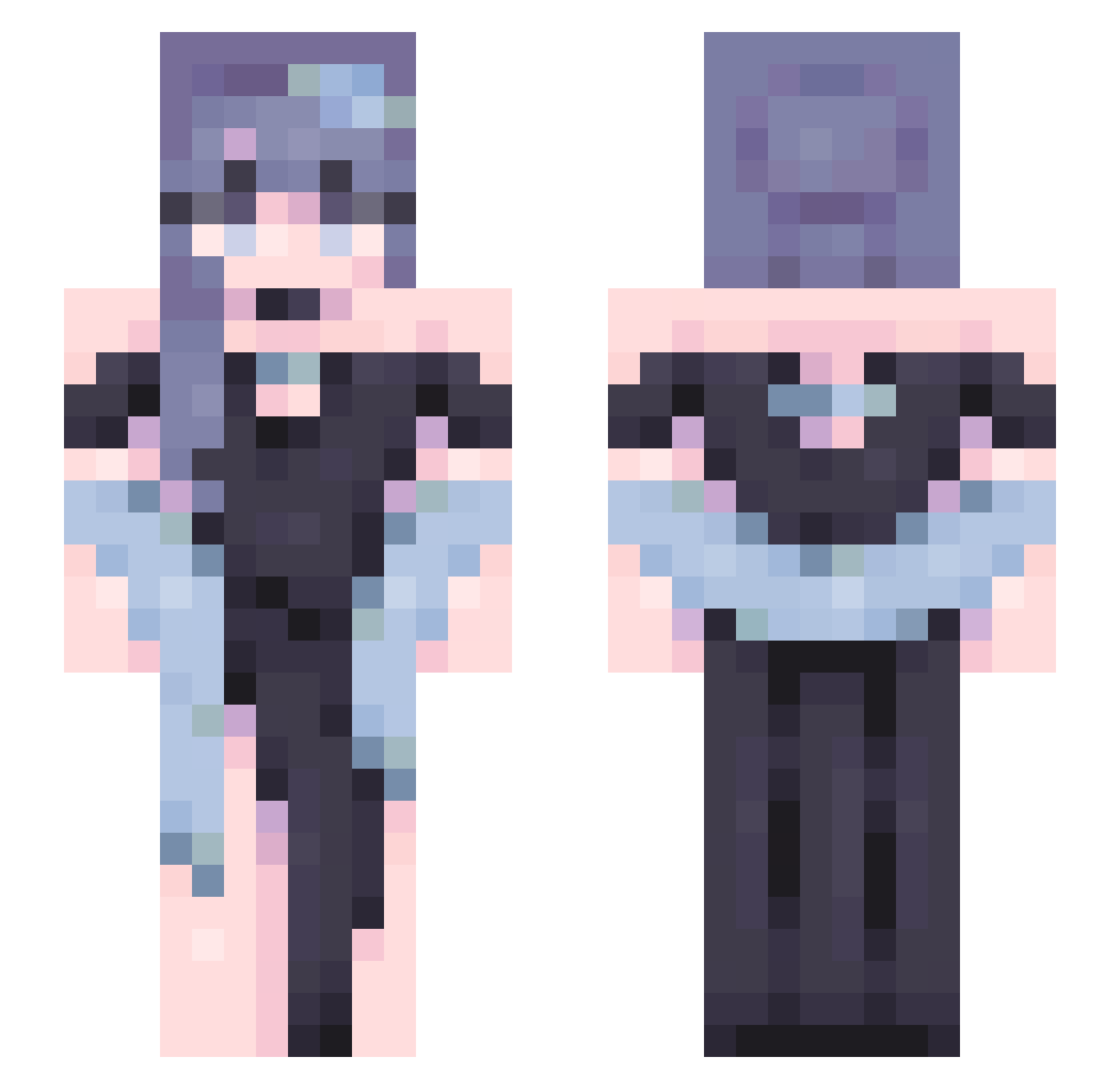 Stellar0527 Minecraft skin, front and back view