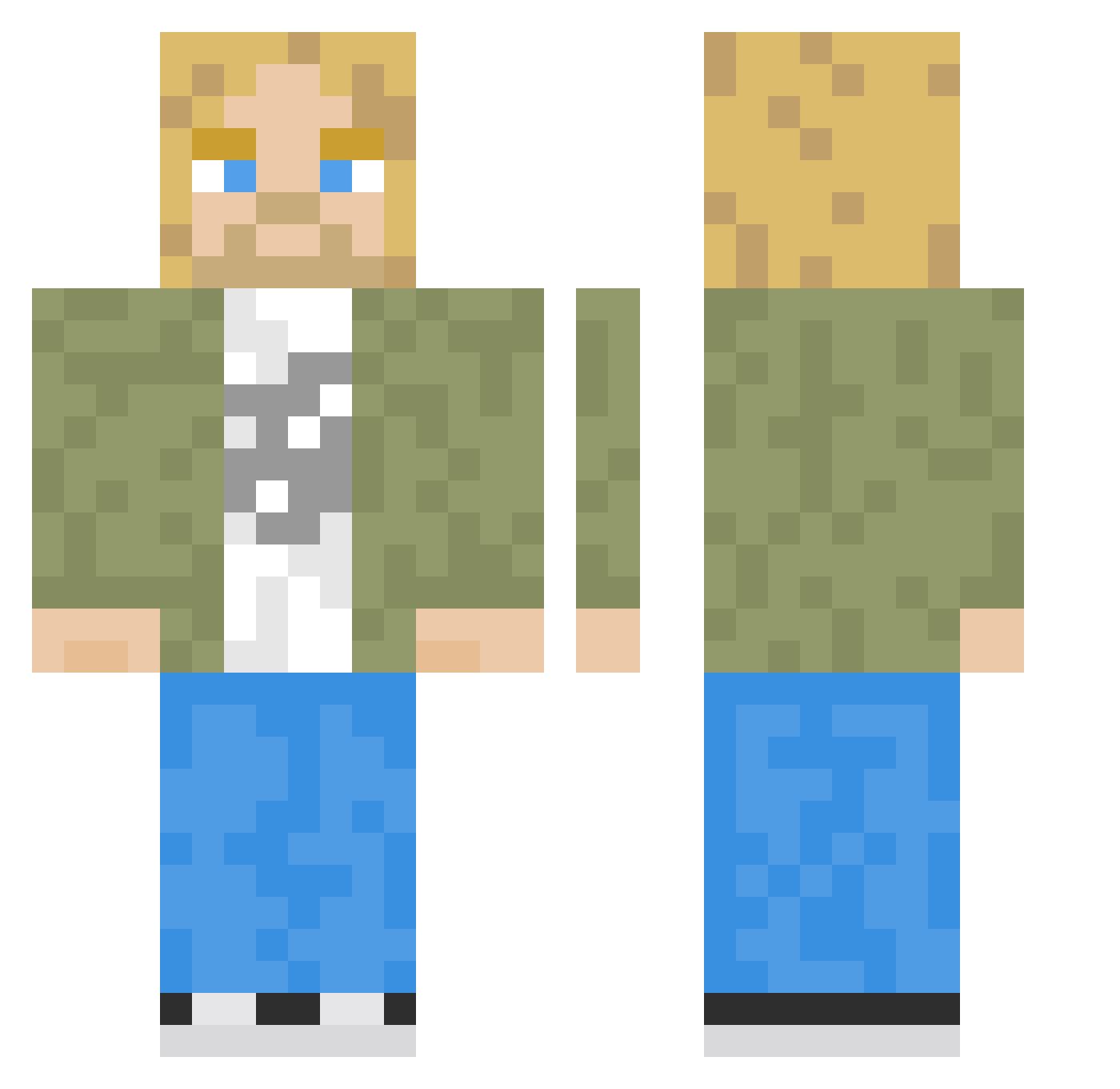Yourstrulyjacob Minecraft skin, front and back view