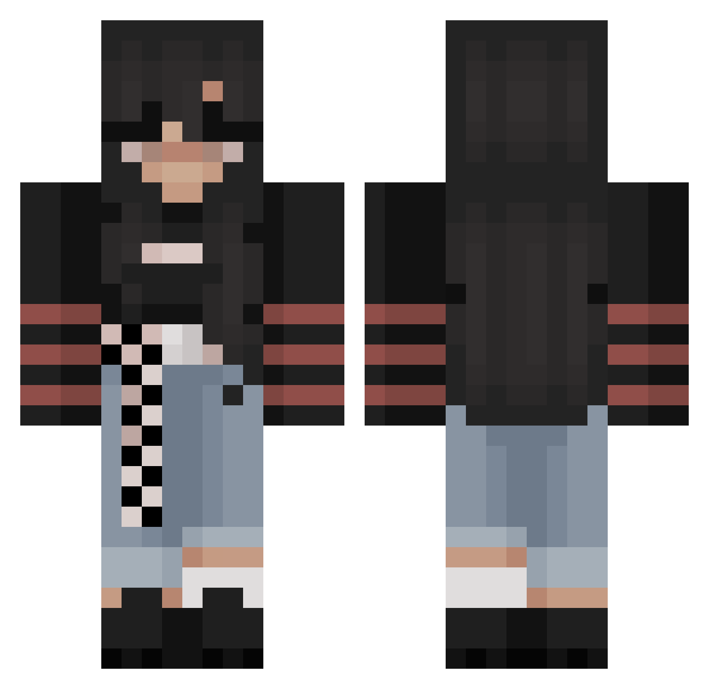 Oxchre Minecraft skin, front and back view
