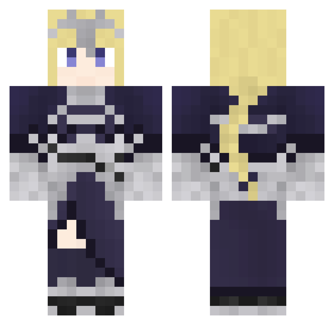 Noluoo Minecraft skin, front and back view