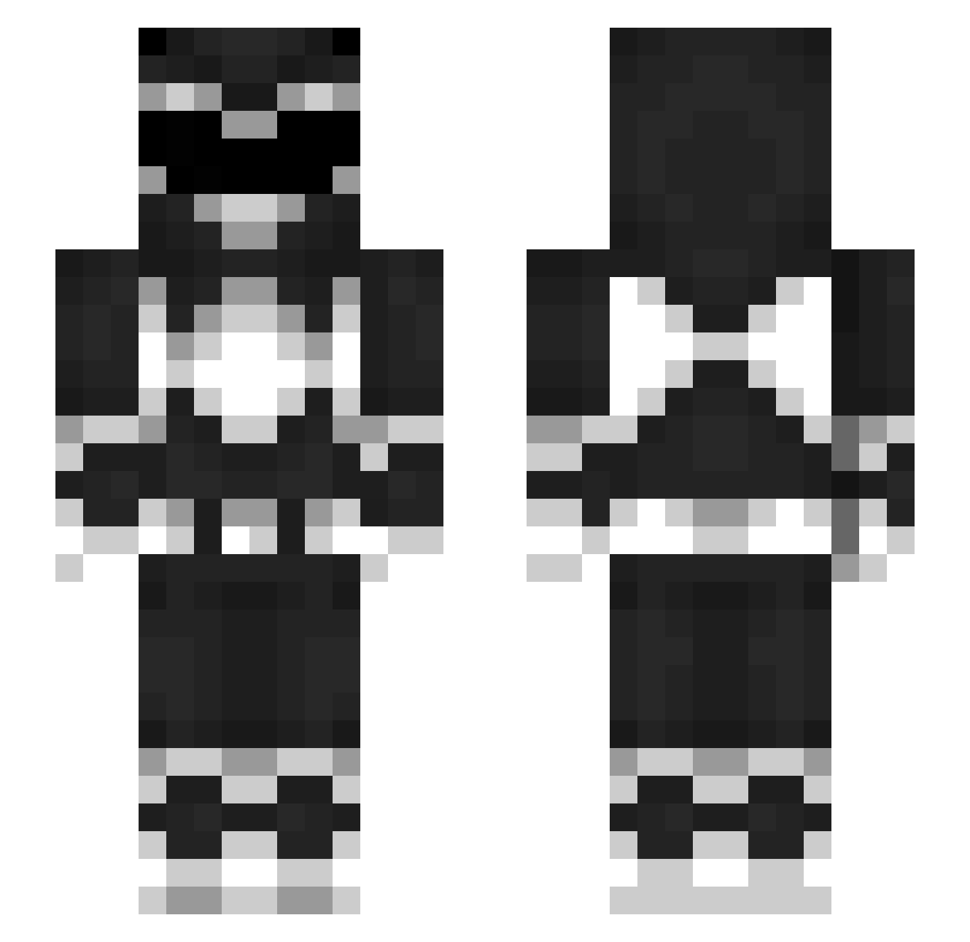 saiso Minecraft skin, front and back view