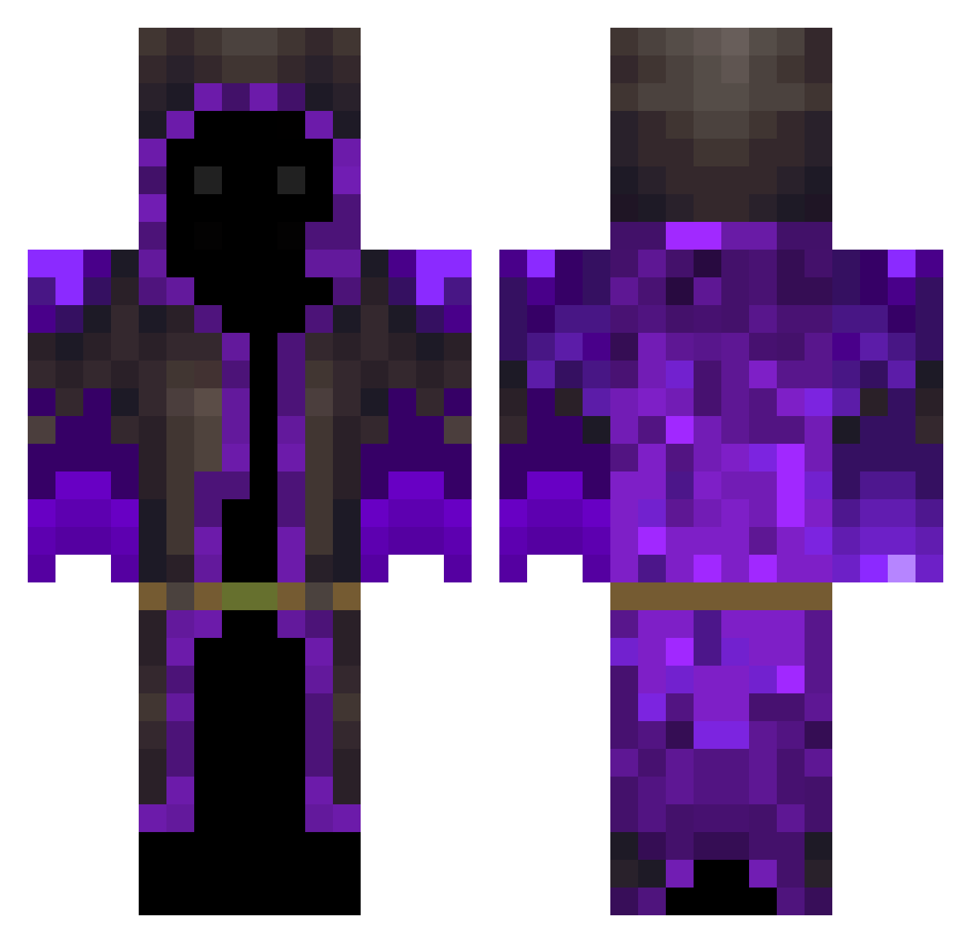 Torroid Minecraft skin, front and back view