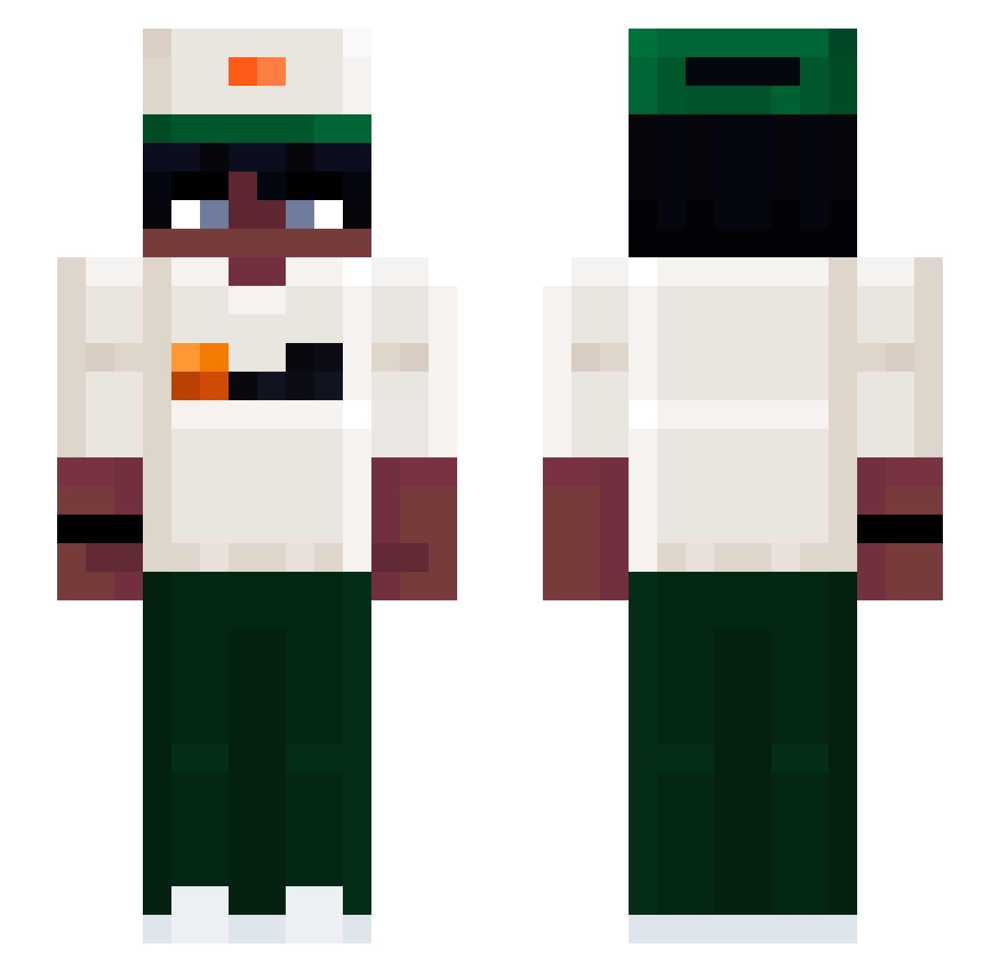 MonochromaticYT Minecraft skin, front and back view