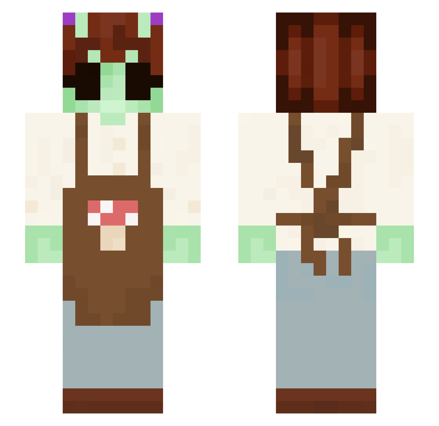 Biiruu Minecraft skin, front and back view