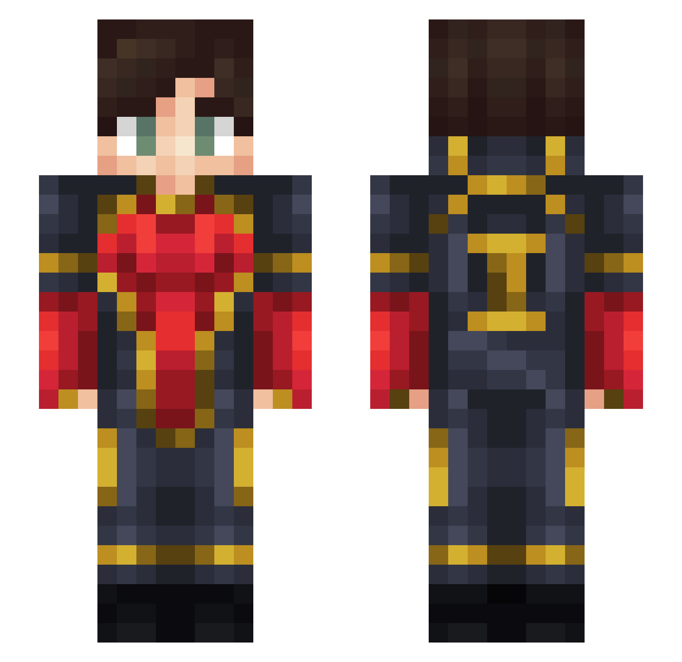 Wagerers Minecraft skin, front and back view