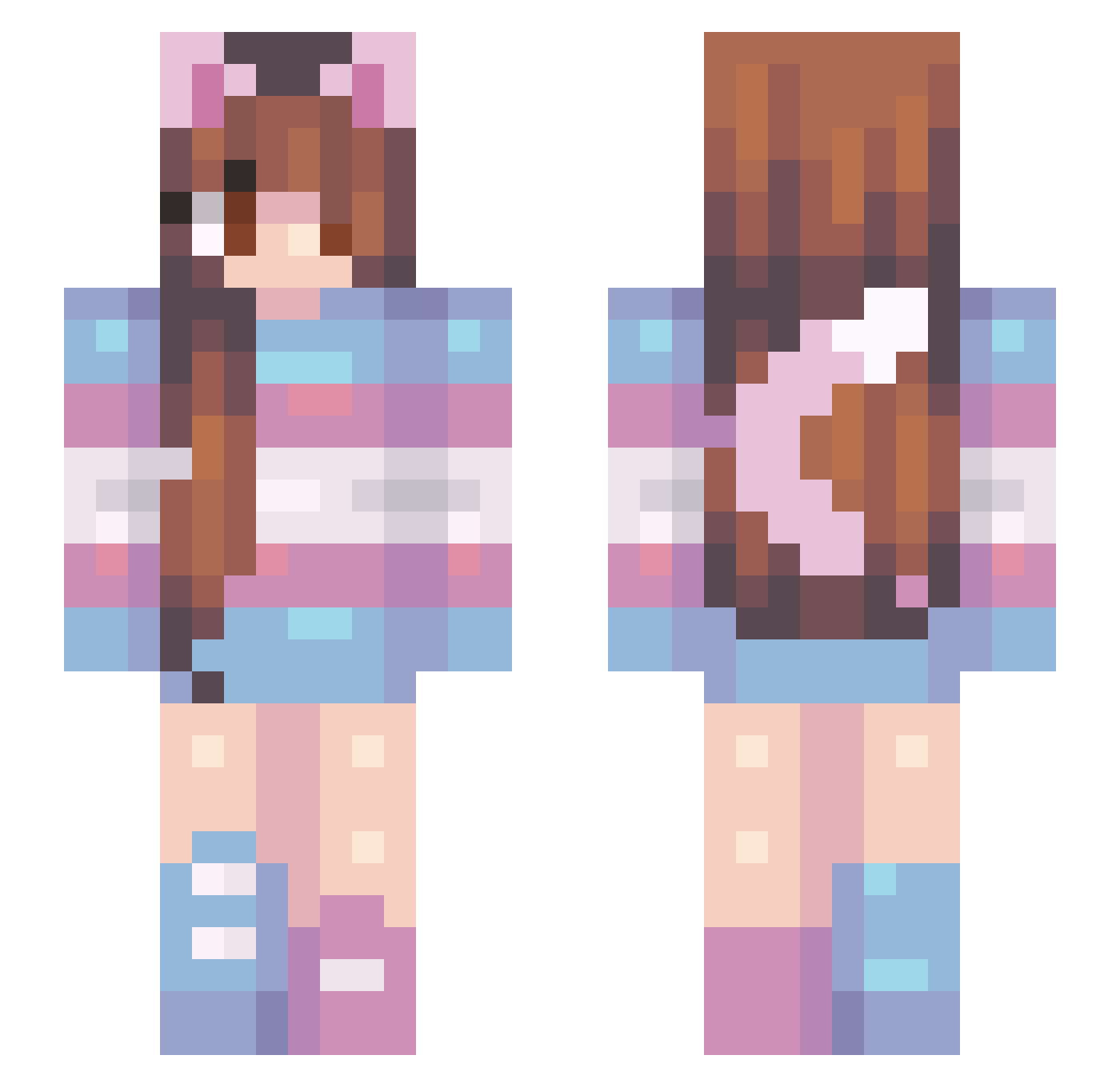 SuYuki_nya Minecraft skin, front and back view