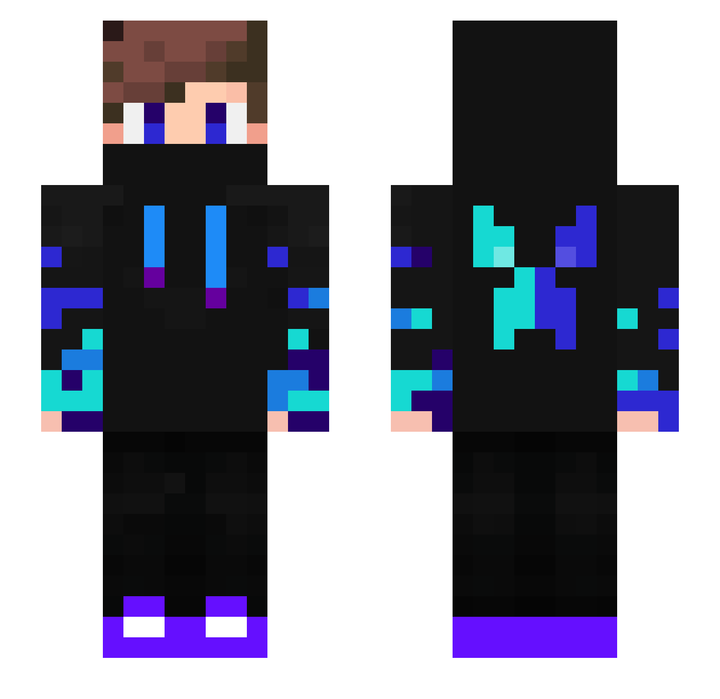 VRext1521 Minecraft skin, front and back view