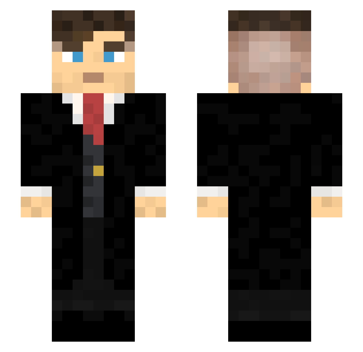 BluePanda2010 Minecraft skin, front and back view