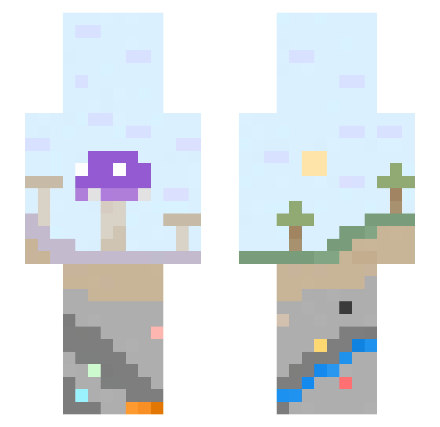 trksnauj Minecraft skin, front and back view