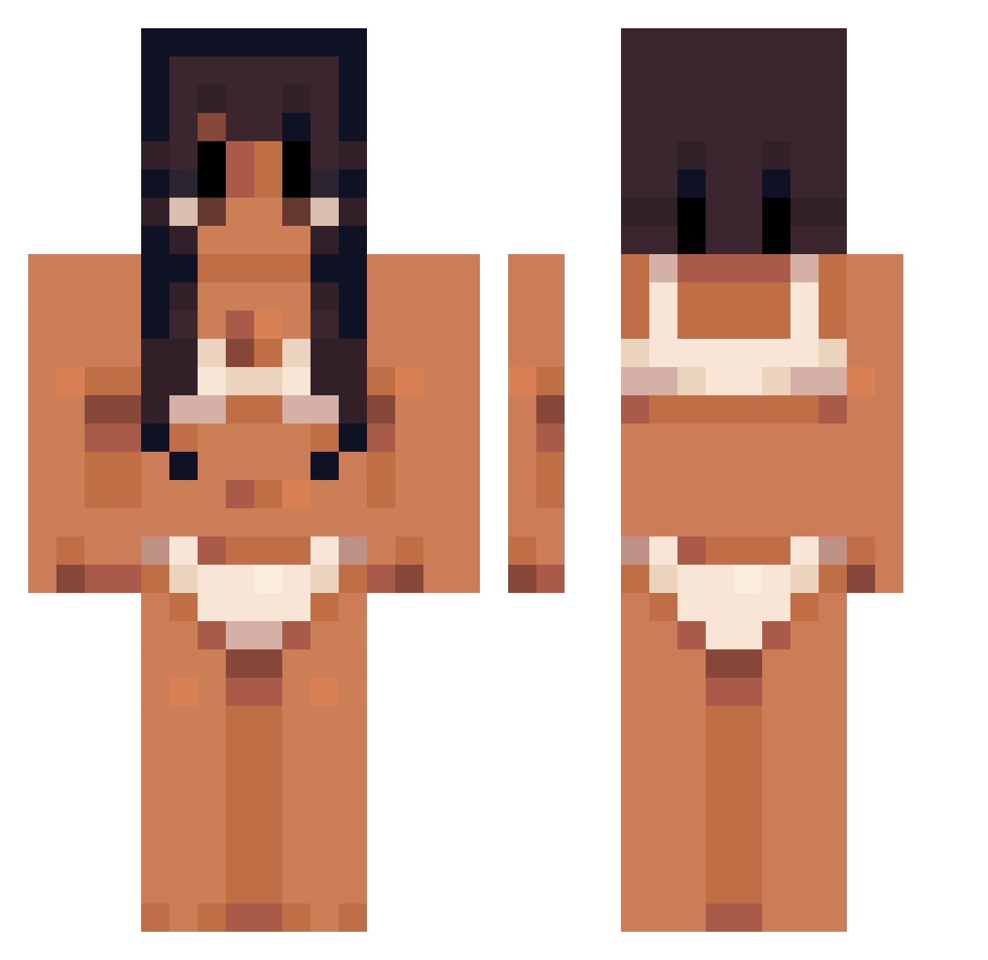 OshiriGHG Minecraft skin, front and back view