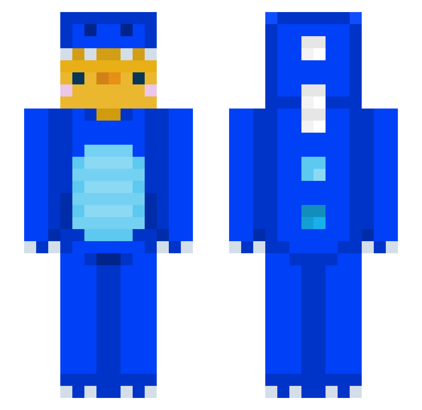 AdamRC12 Minecraft skin, front and back view