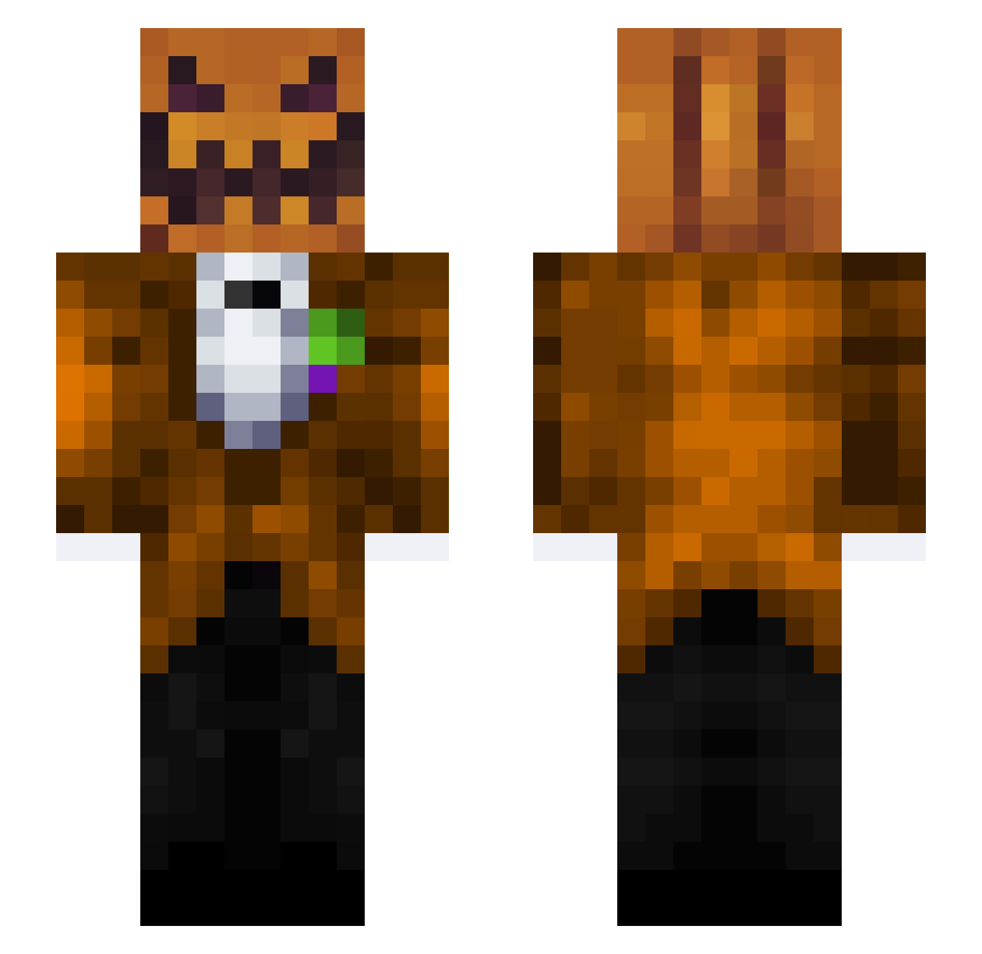 Ratis Minecraft skin, front and back view
