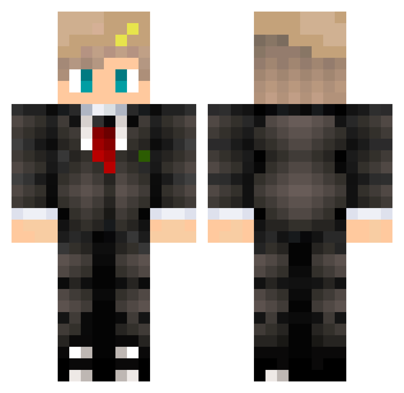 CazyMan Minecraft skin, front and back view