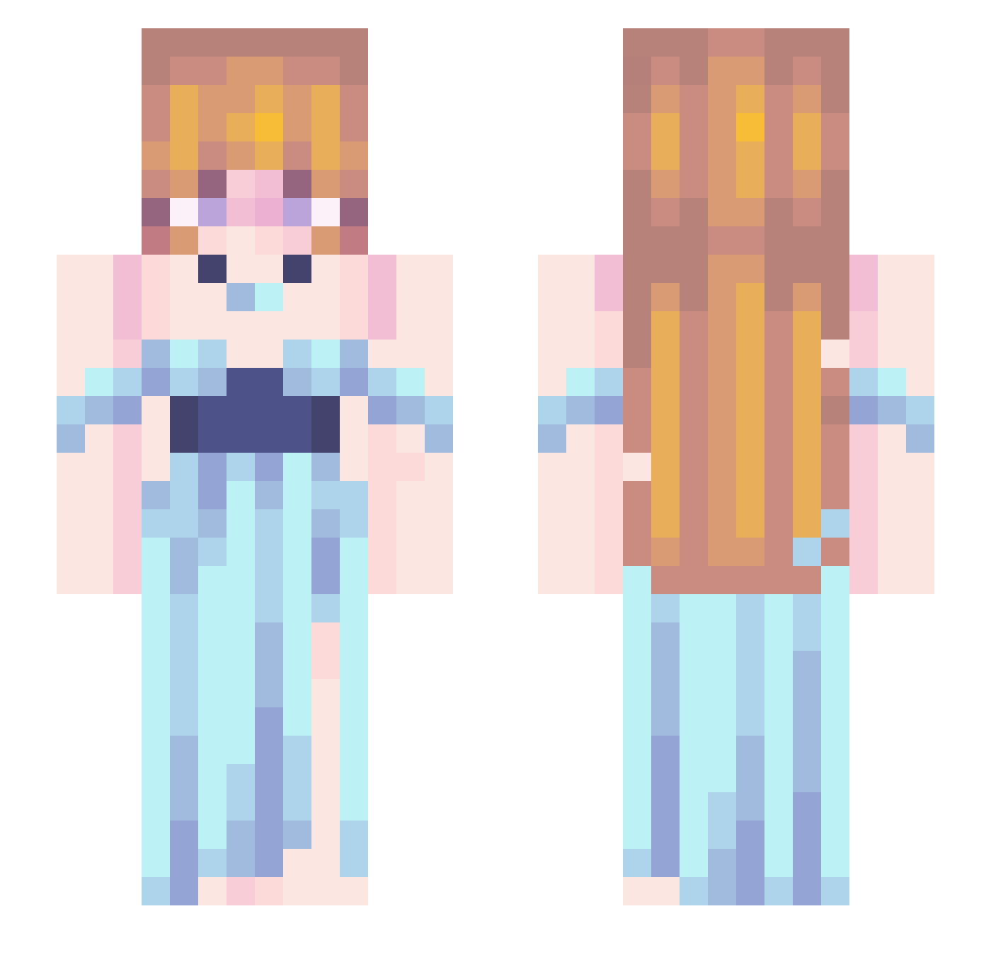 loversdorock Minecraft skin, front and back view