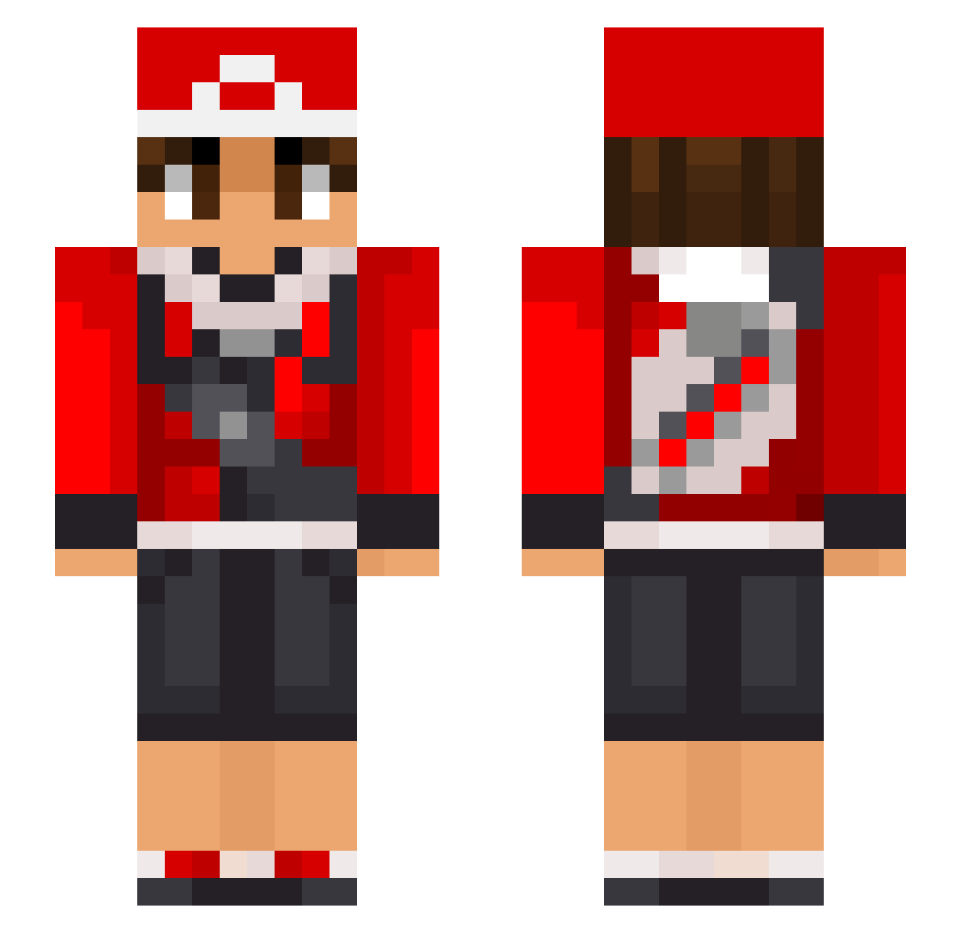 Nightcameup Minecraft skin, front and back view