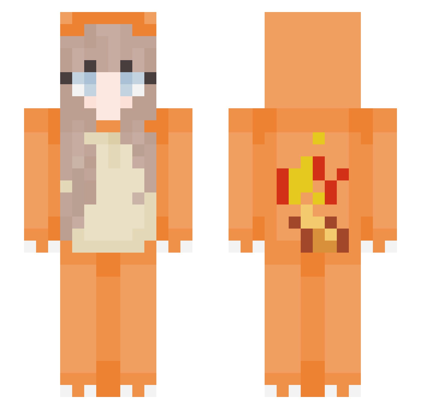 ginkadinka Minecraft skin, front and back view