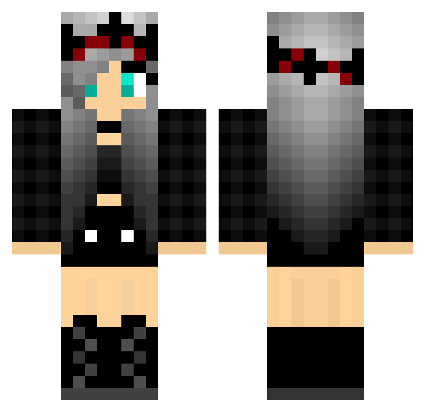 Tamaraah Minecraft skin, front and back view
