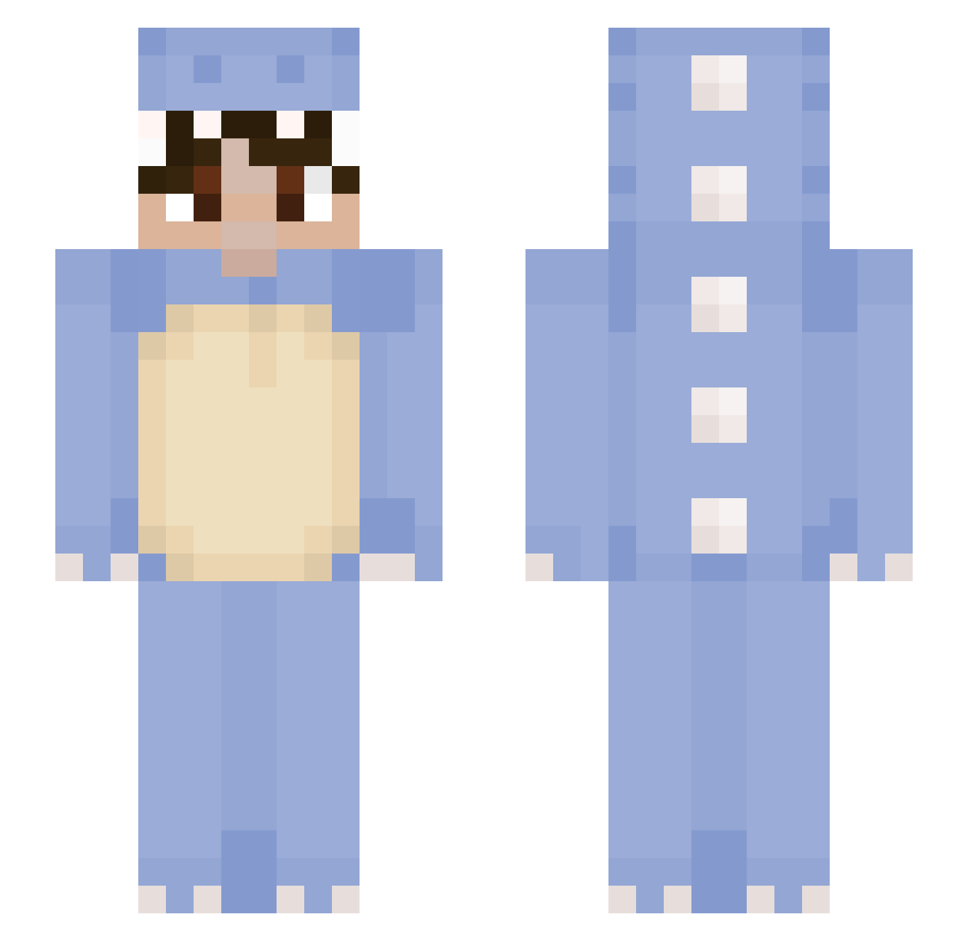 SnowSquirrelz_ Minecraft skin, front and back view