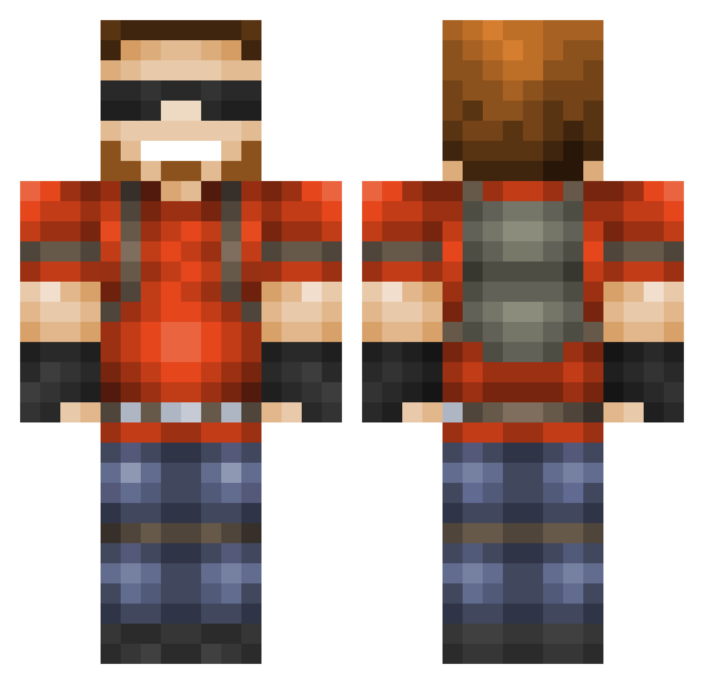 Vortex9060 Minecraft skin, front and back view
