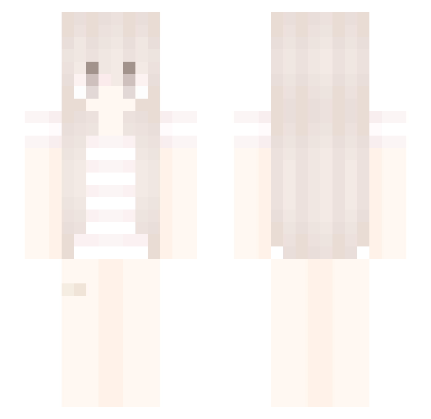 meioka Minecraft skin, front and back view
