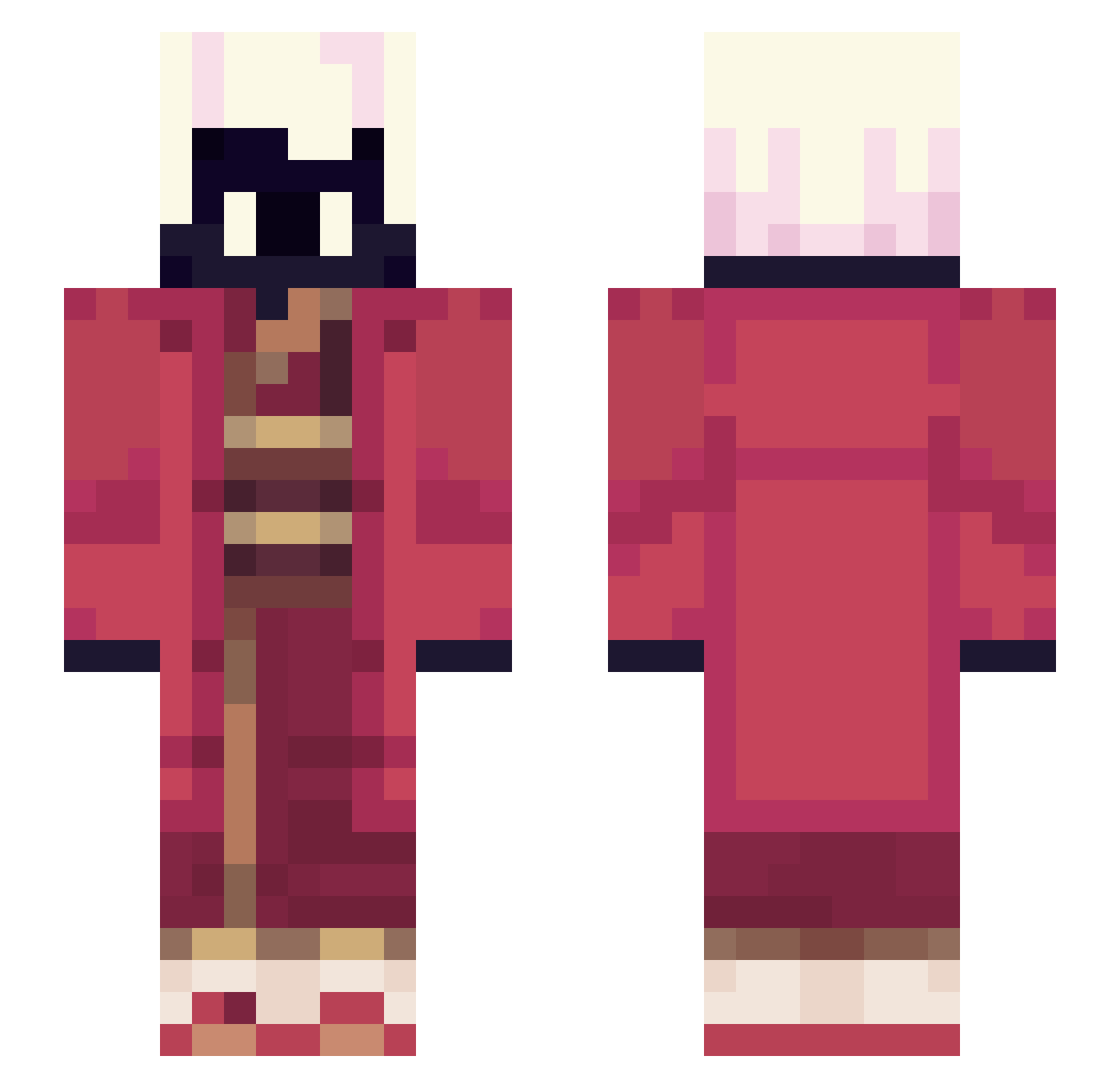 rosalindGreene Minecraft skin, front and back view