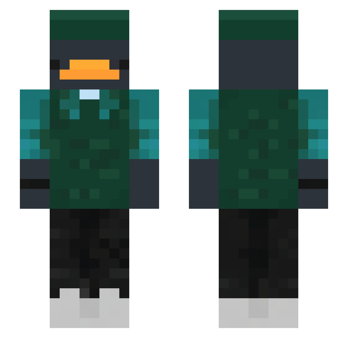 sichy Minecraft skin, front and back view