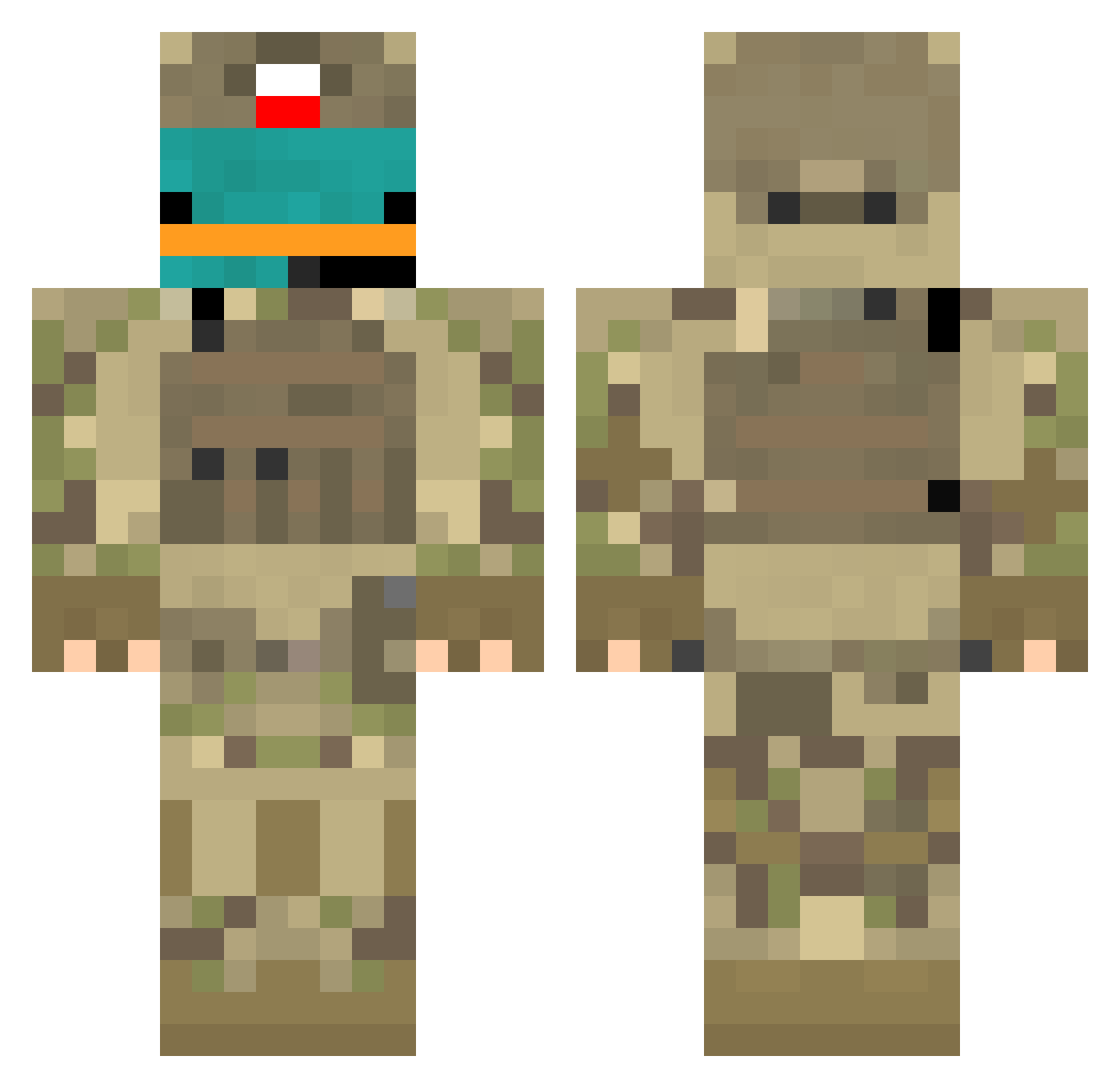 voltaico_ Minecraft skin, front and back view