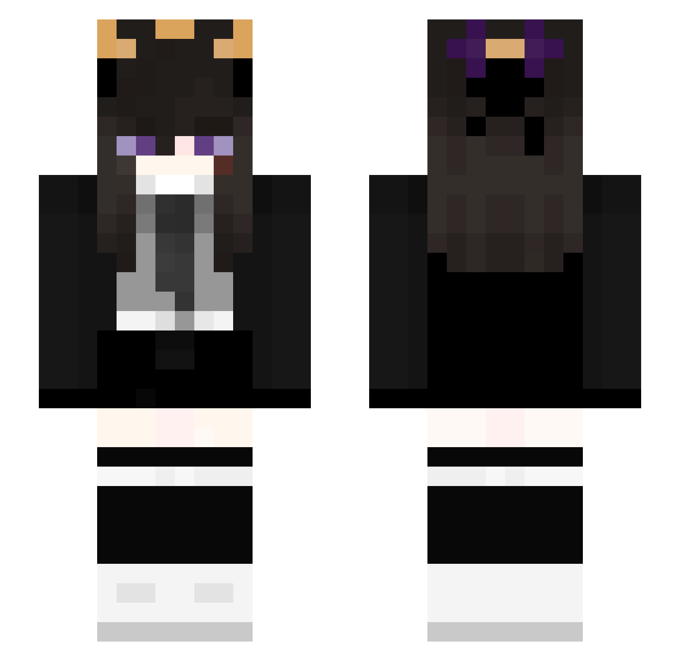 00MishiiXD Minecraft skin, front and back view