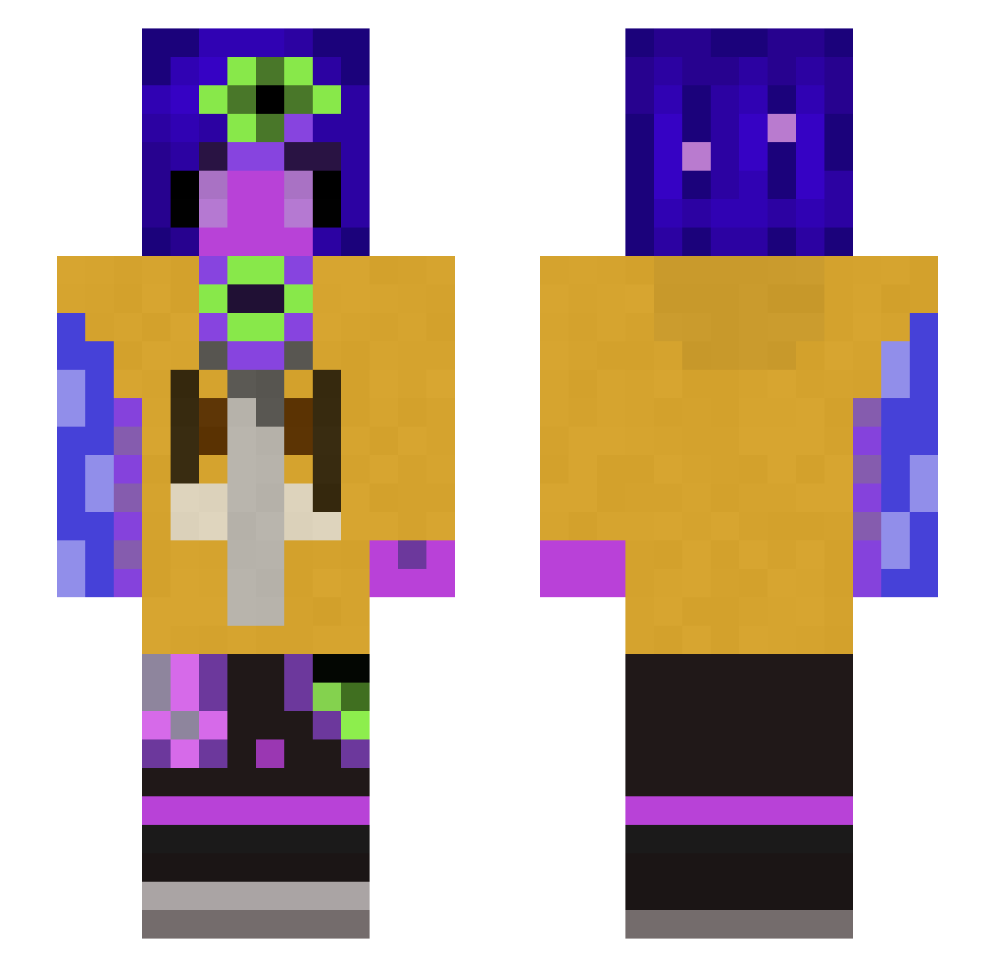 1DevGirlZoe Minecraft skin, front and back view