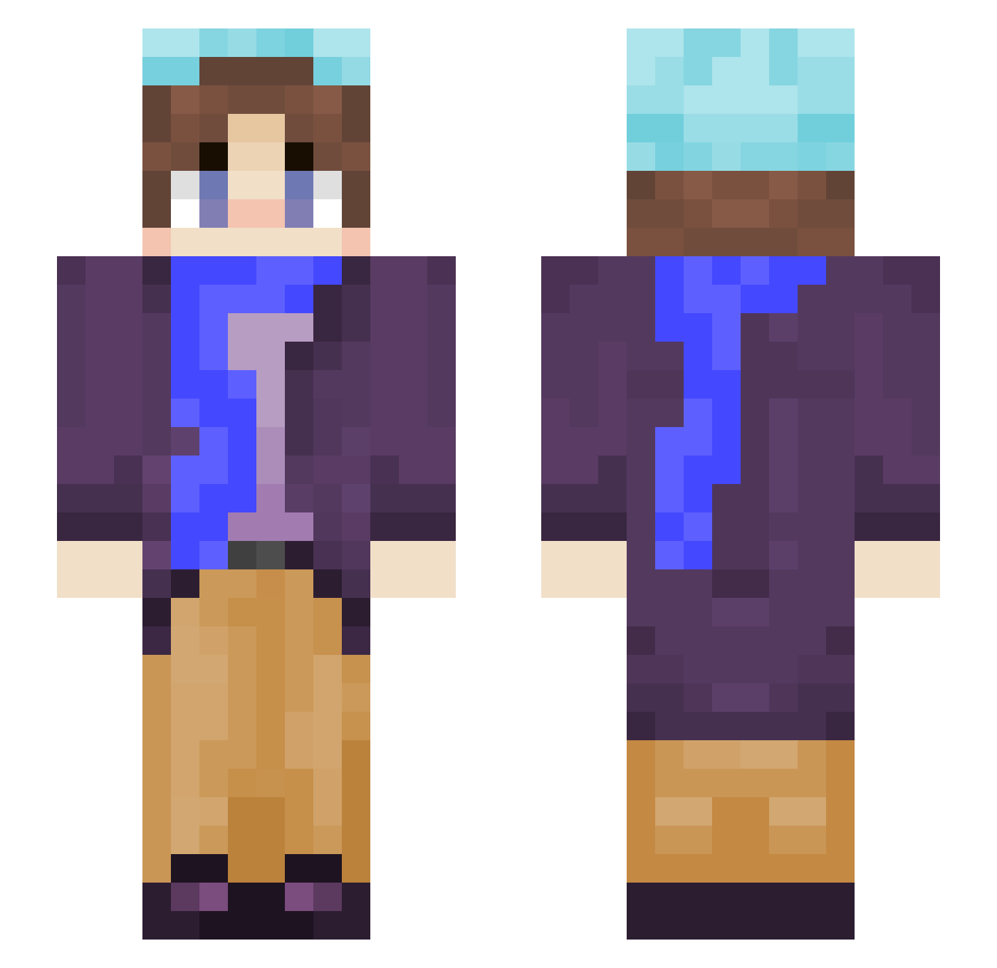 androm3da_galaxv Minecraft skin, front and back view