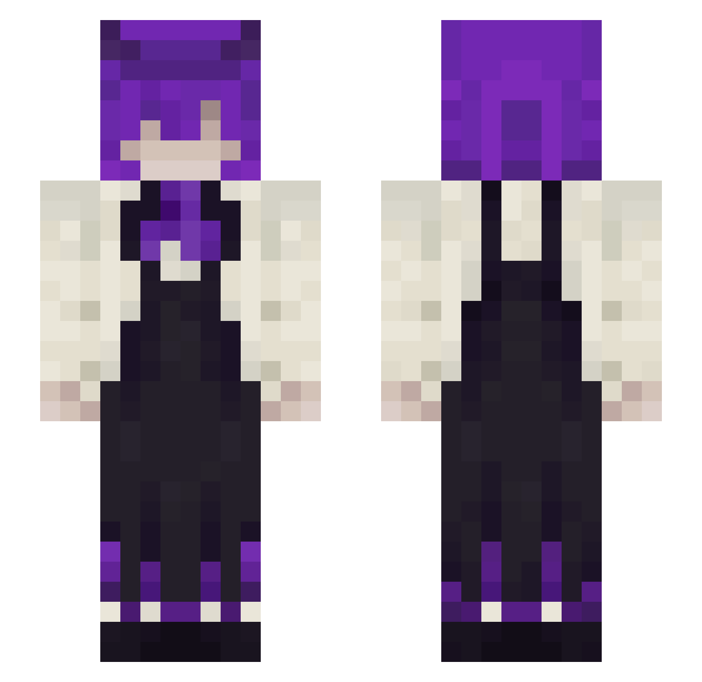 solaralastor Minecraft skin, front and back view