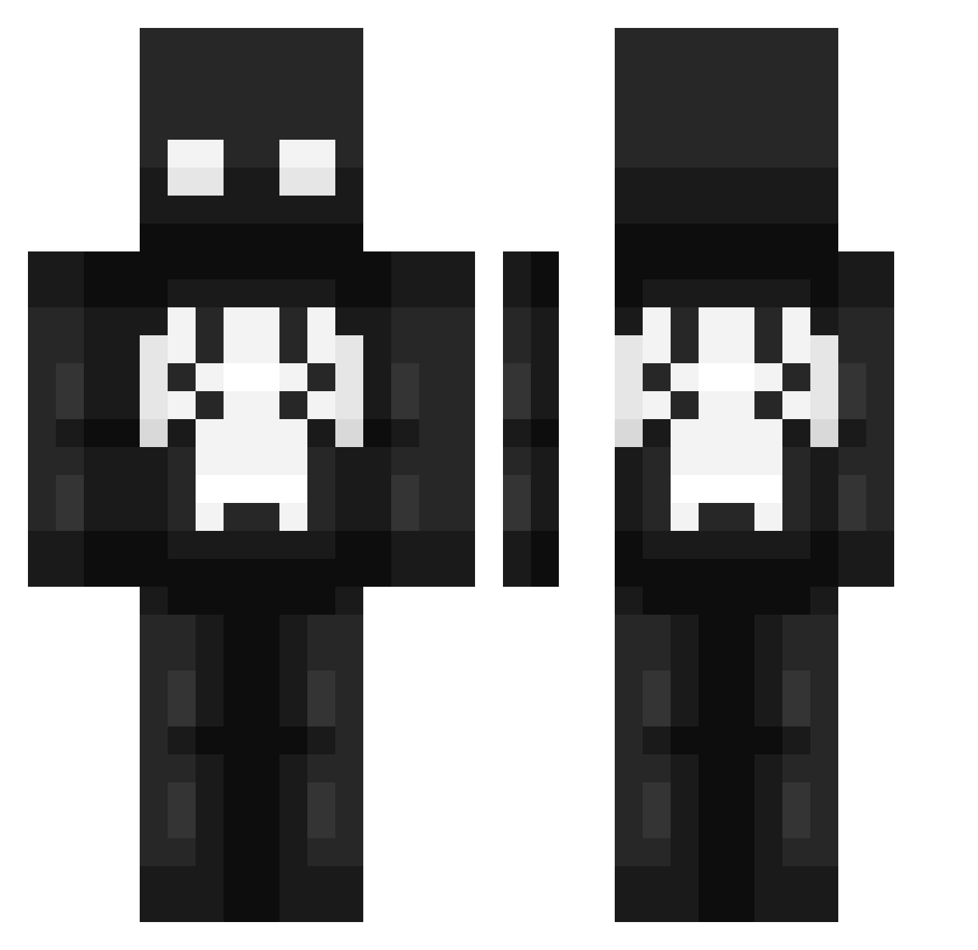 Philistootall Minecraft skin, front and back view
