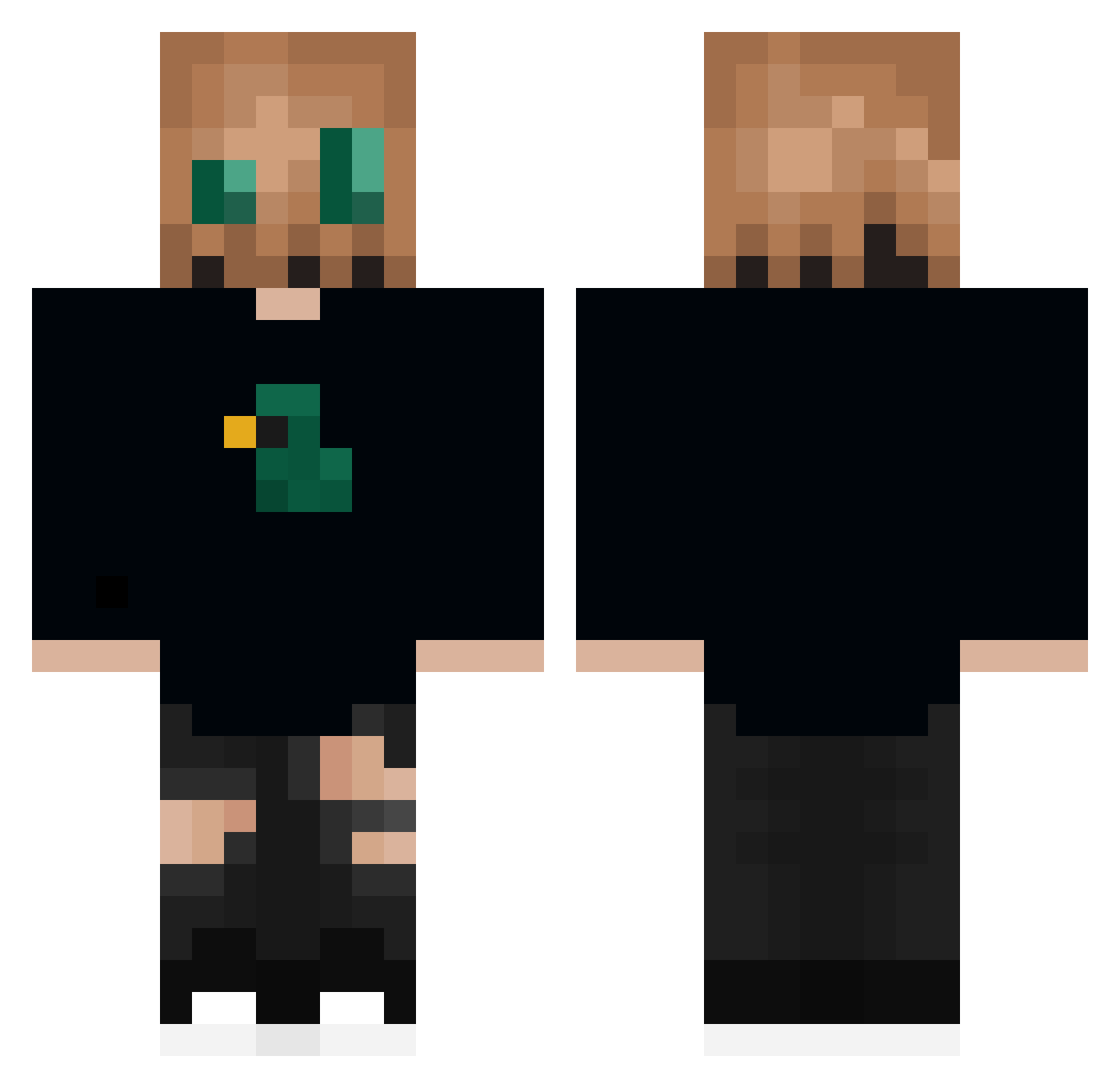 Mystrixx Minecraft skin, front and back view