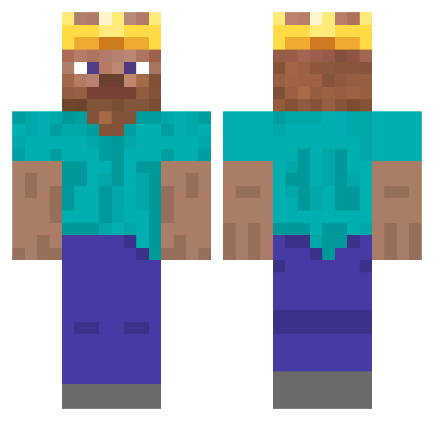 snowbunnyRizzler Minecraft skin, front and back view