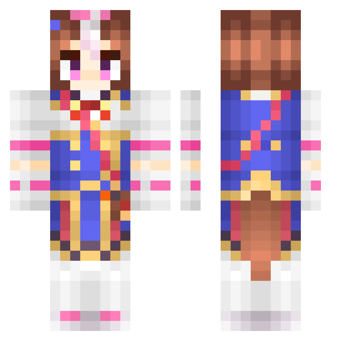 MaroWeeb Minecraft skin, front and back view