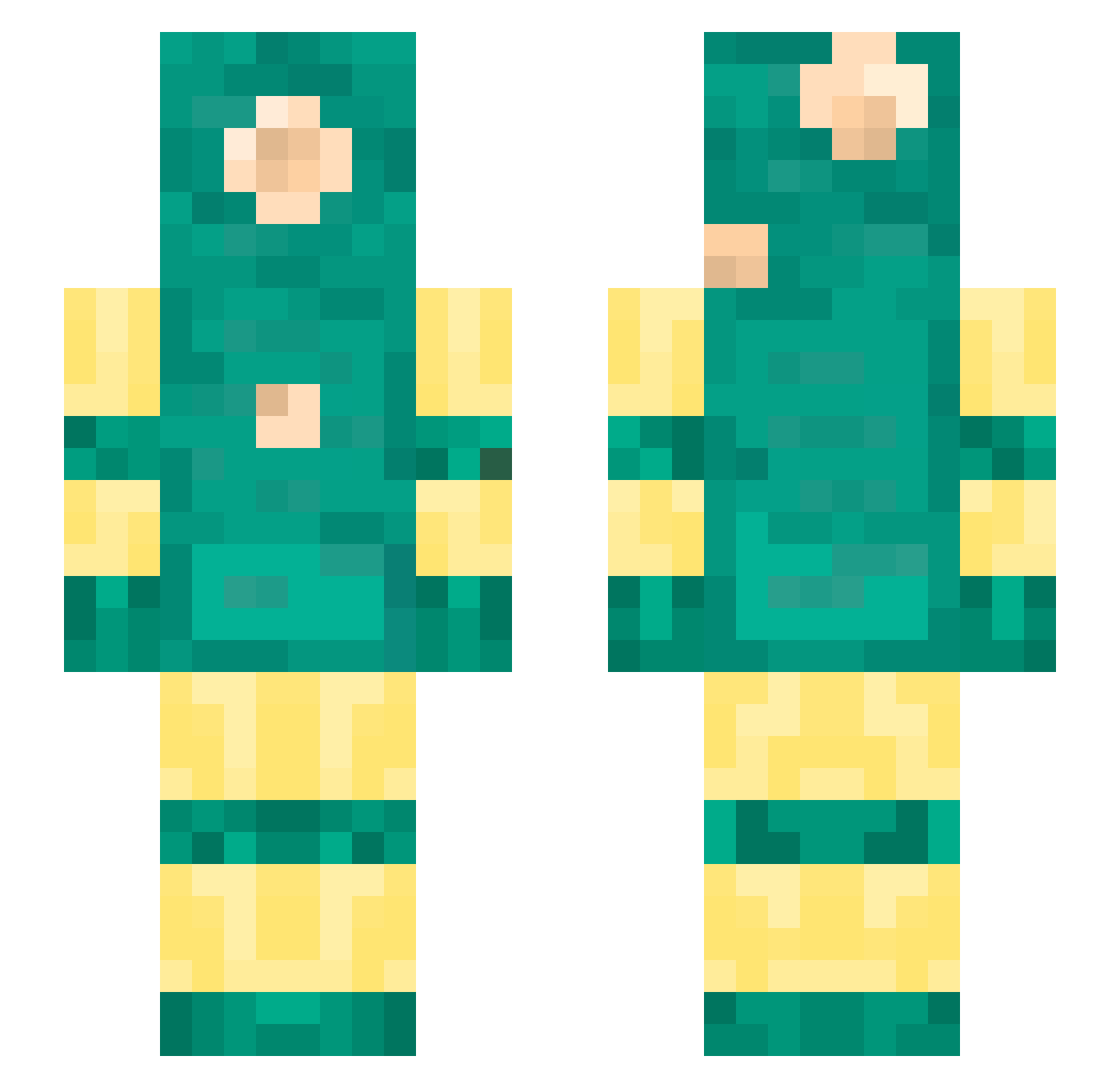 Richardleb Minecraft skin, front and back view