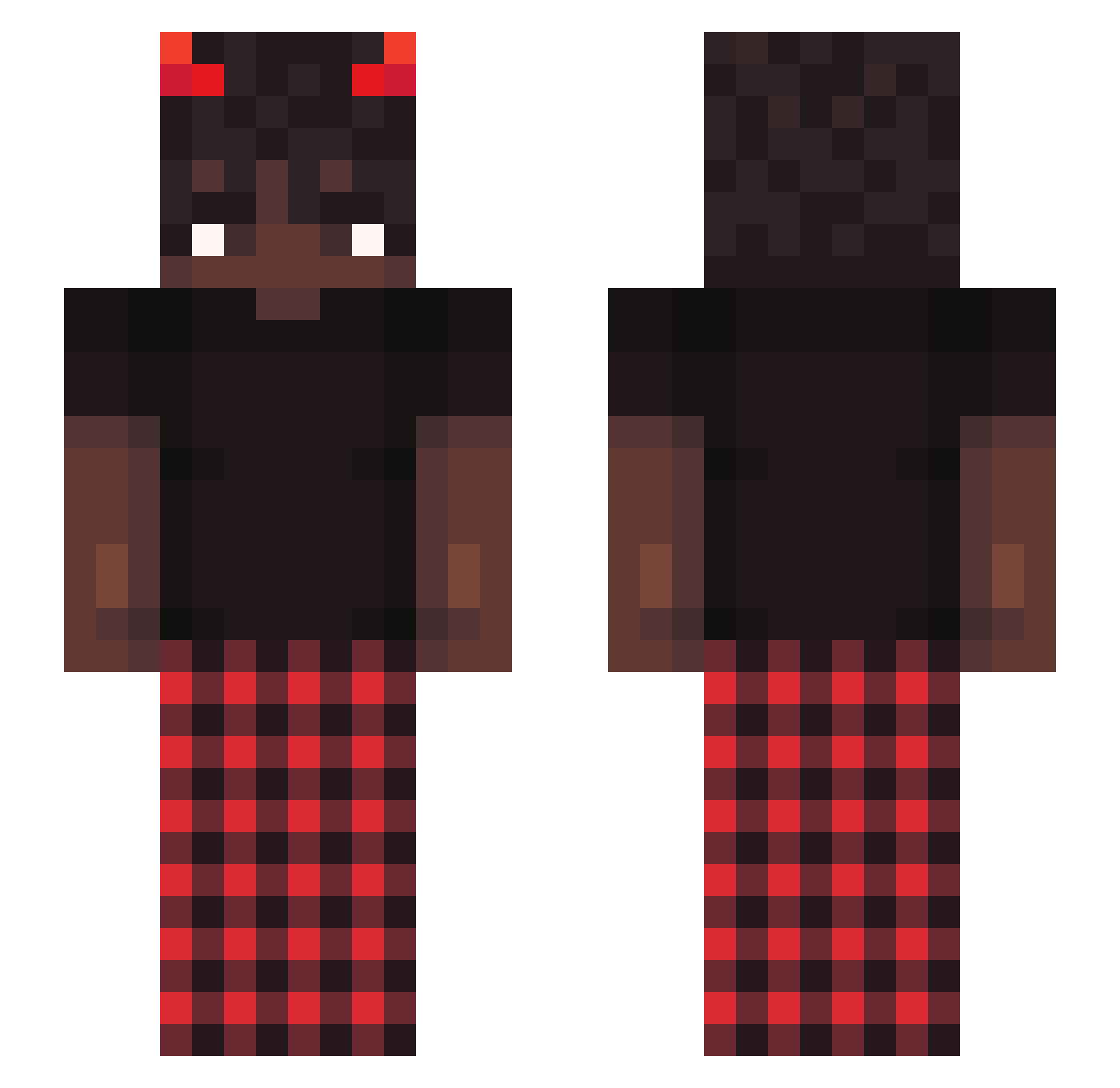 FazeCutie Minecraft skin, front and back view