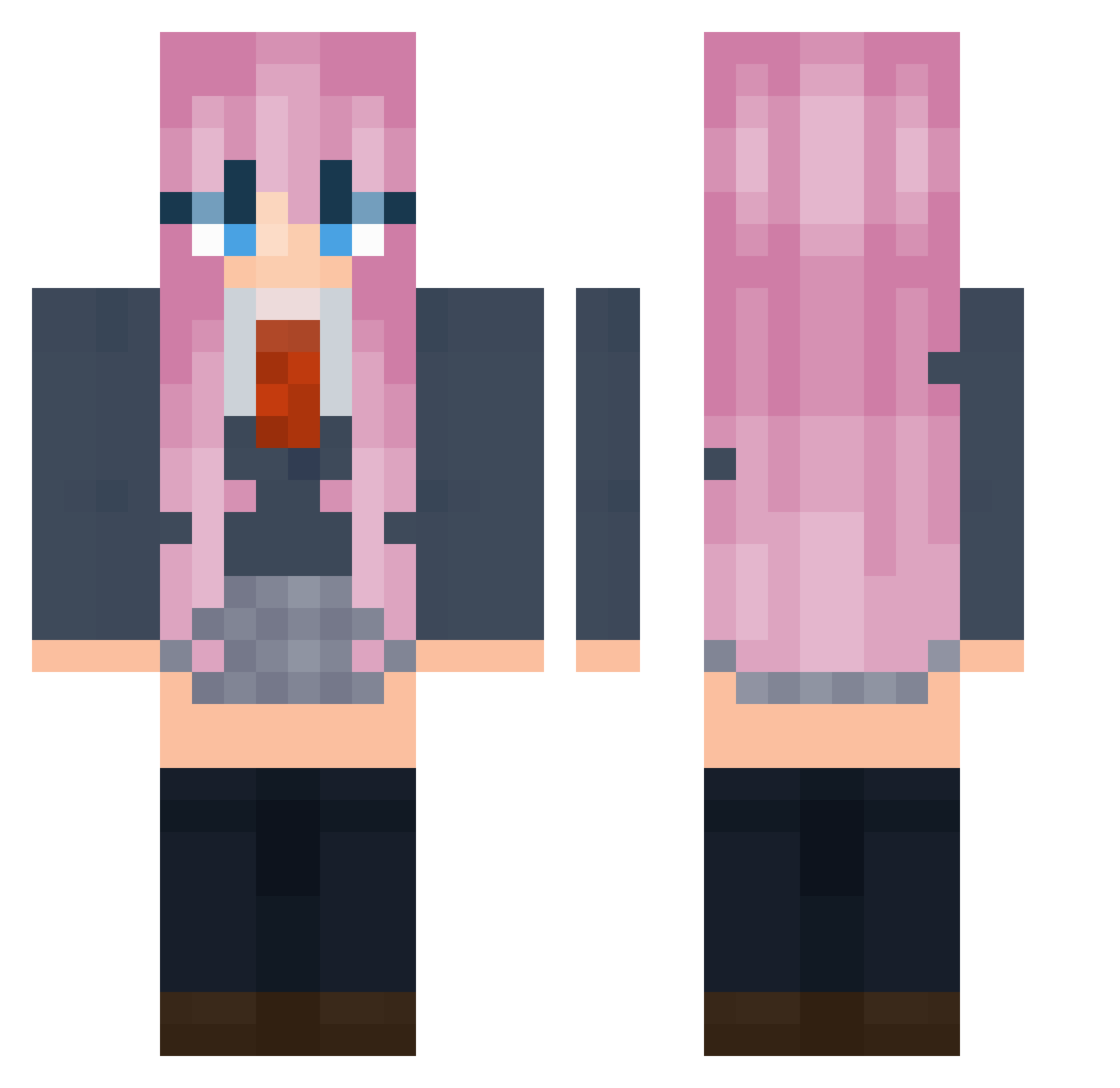 Sikimori127 Minecraft skin, front and back view