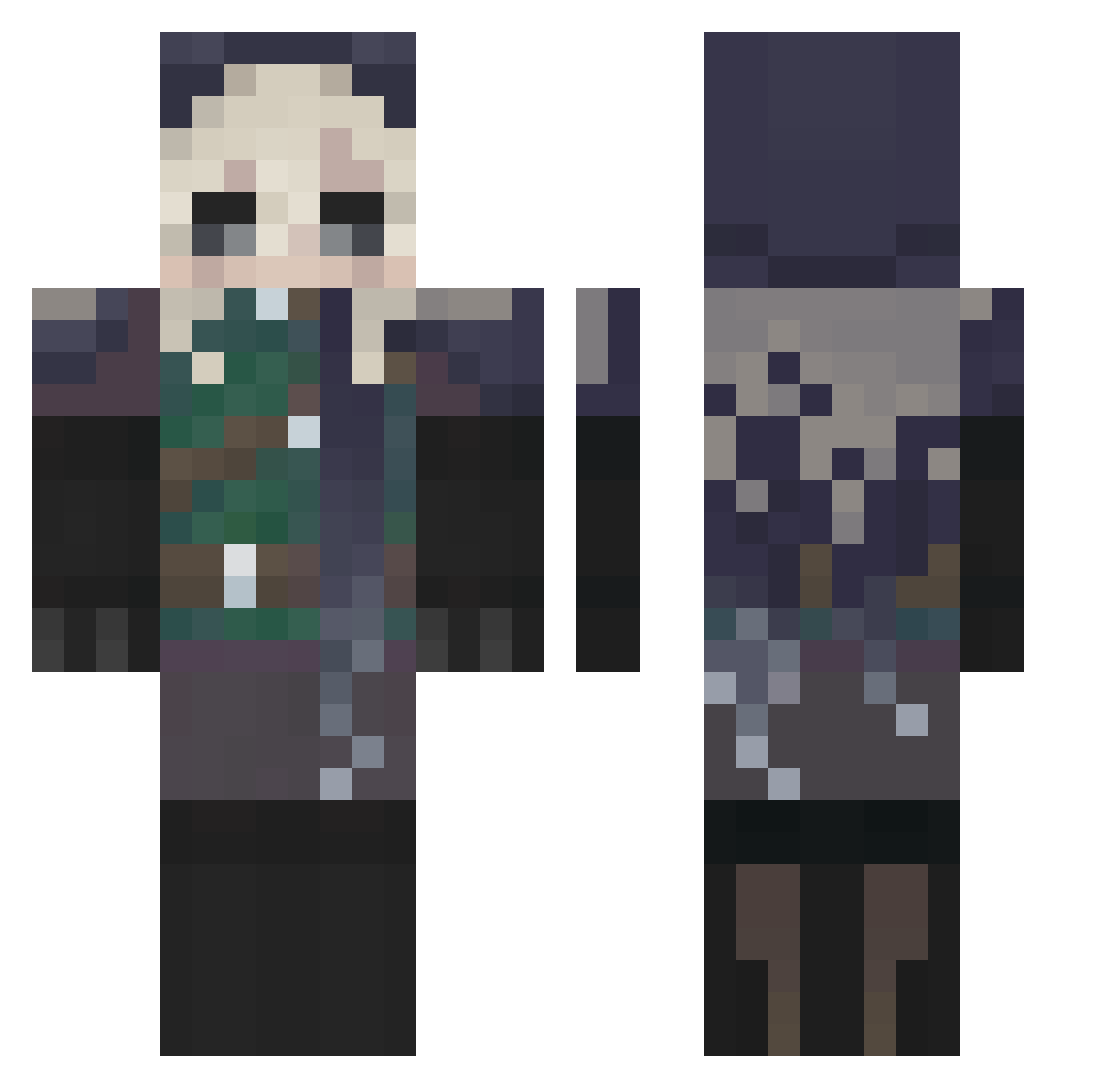 Griffl Minecraft skin, front and back view