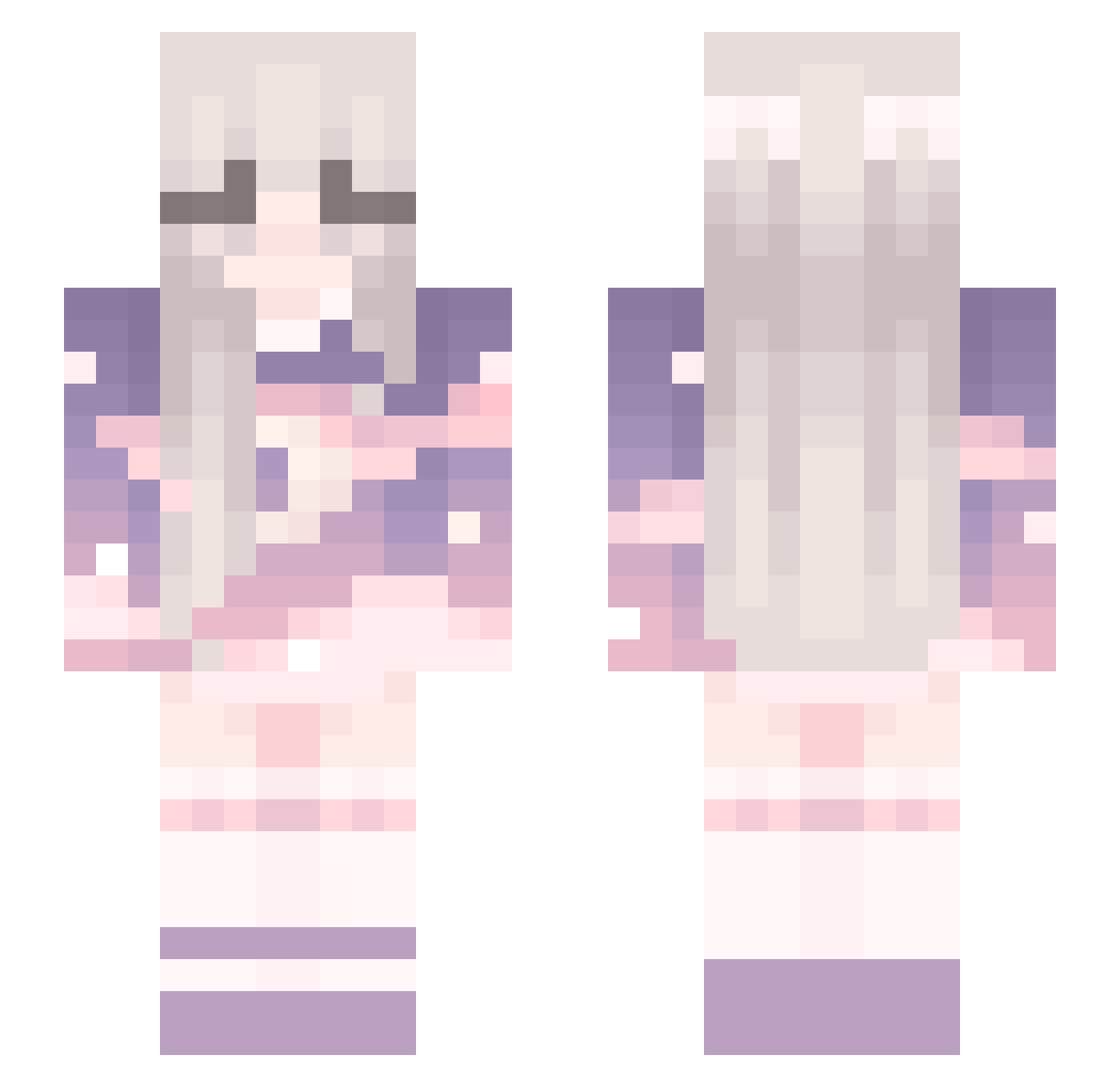 6ur0 Minecraft skin, front and back view