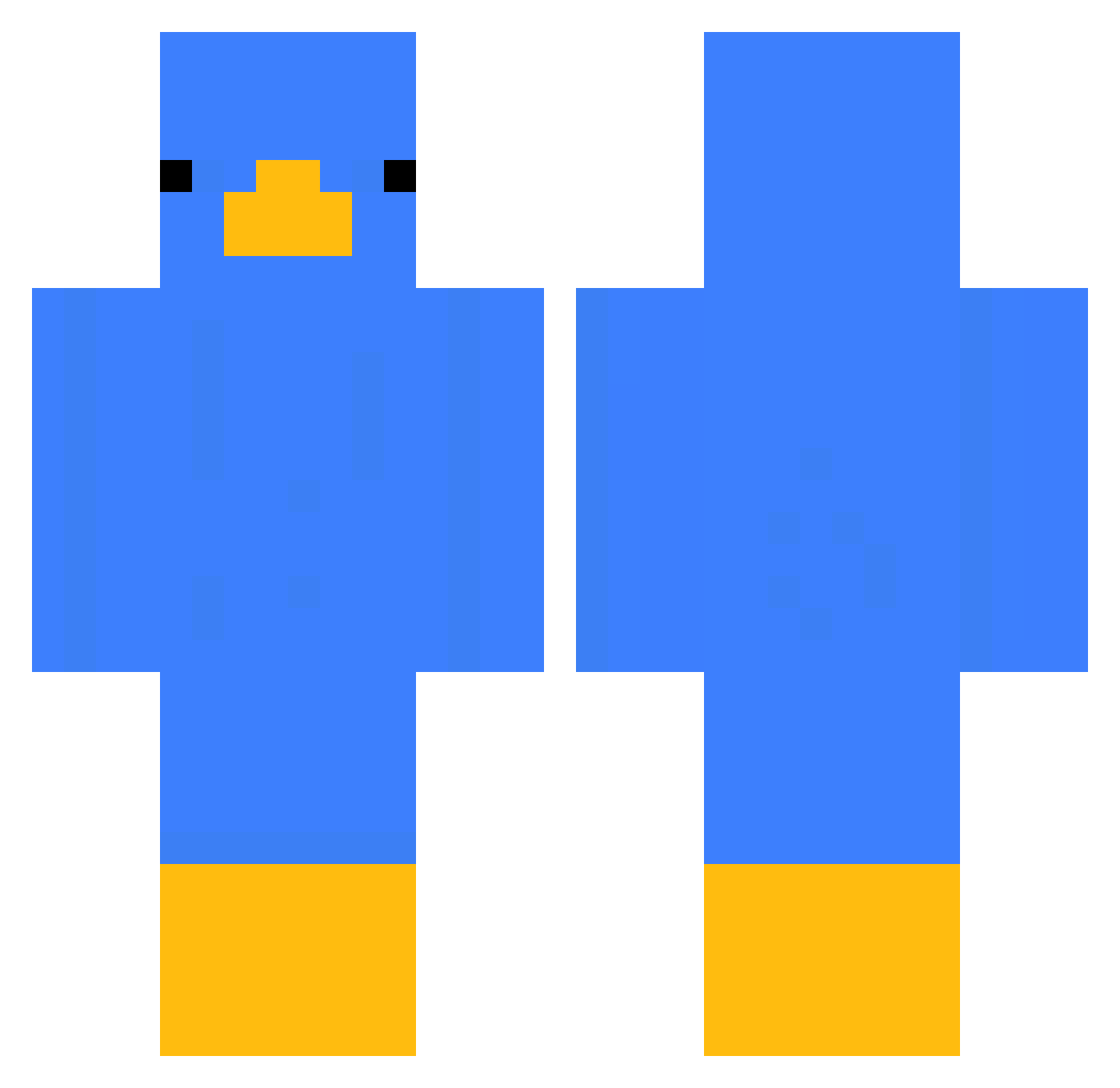 goosyn Minecraft skin, front and back view