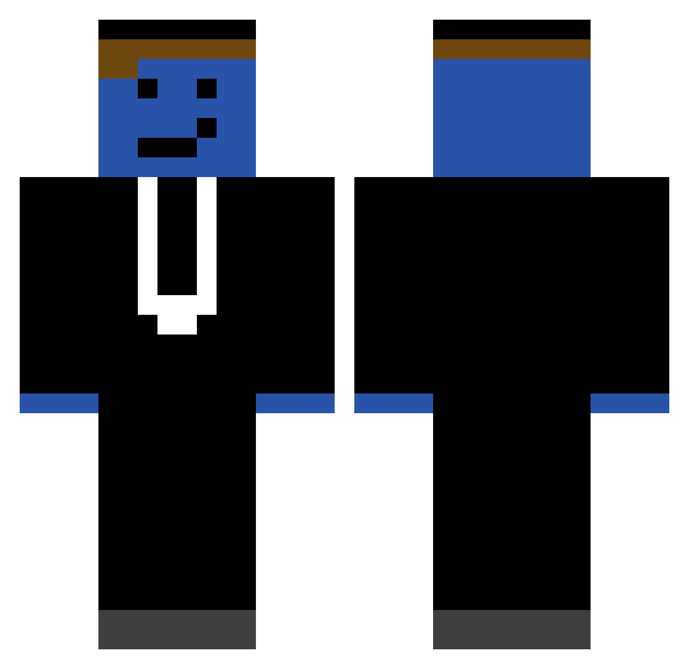 Trumper Minecraft skin, front and back view