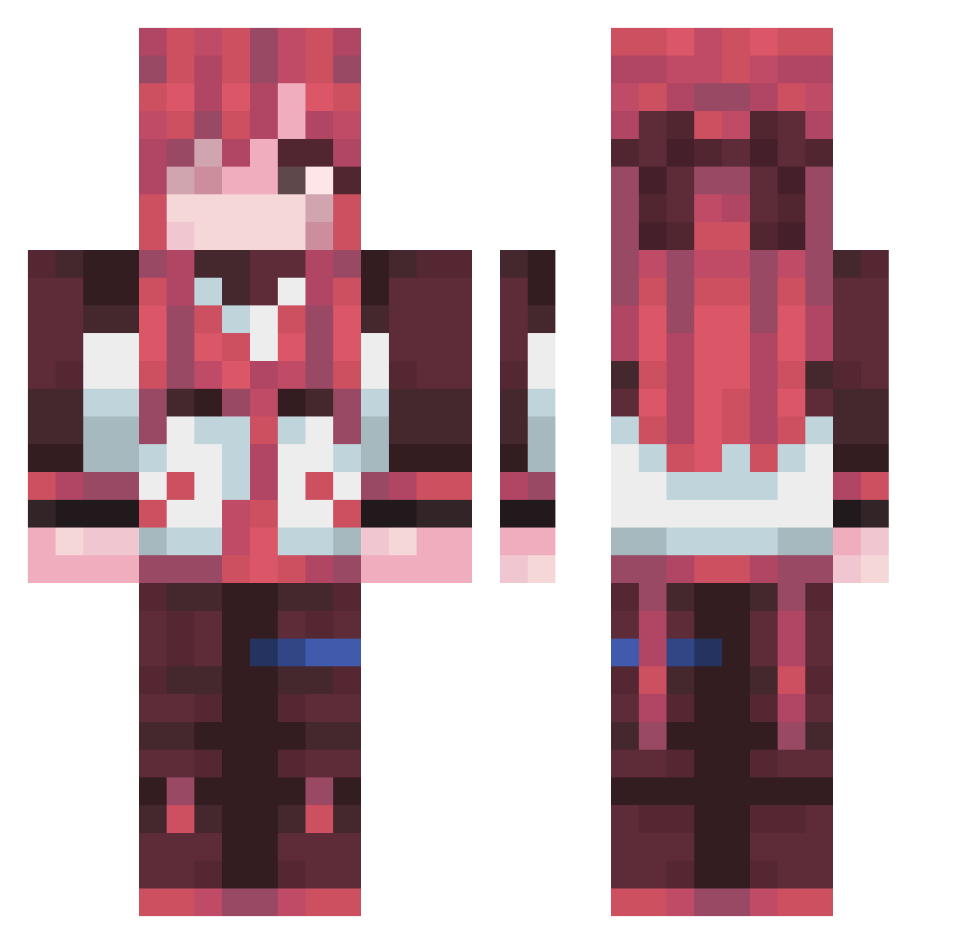 burrun Minecraft skin, front and back view