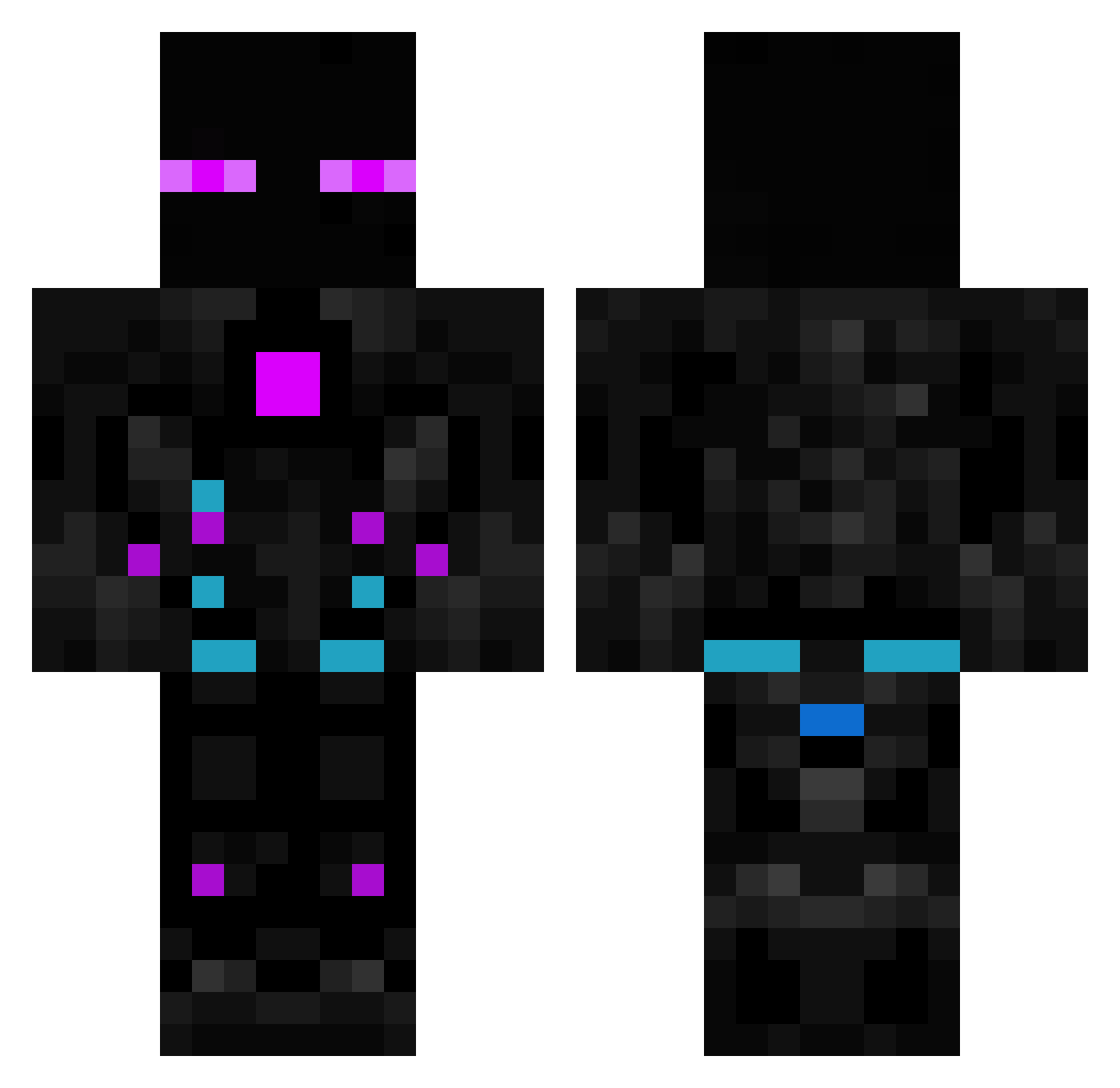 Levi64 Minecraft skin, front and back view