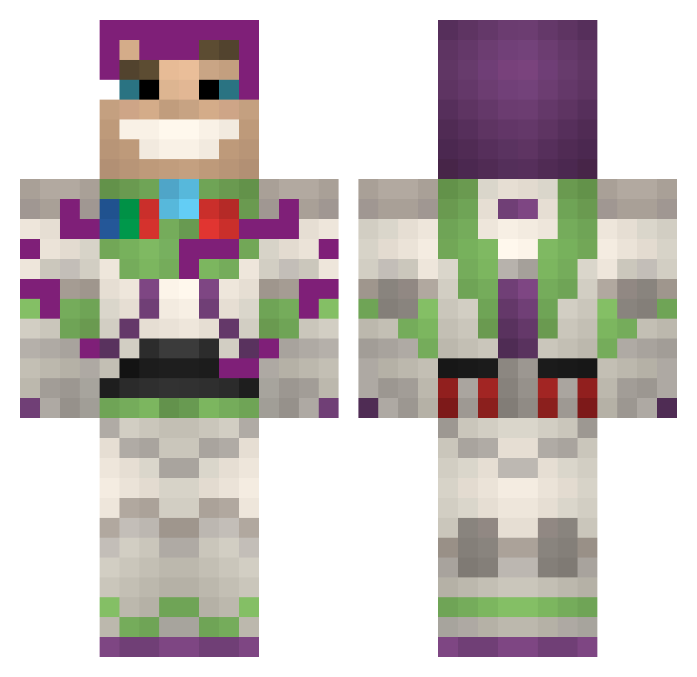 Pr1nse Minecraft skin, front and back view